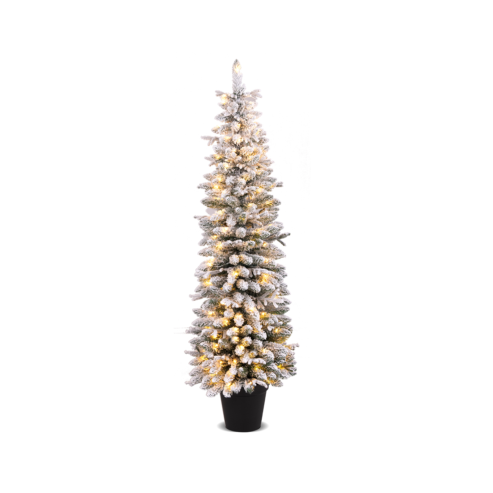 Artificial Pre-lit Christmas Tree Snow Flocked Xmas Tree-1.8M