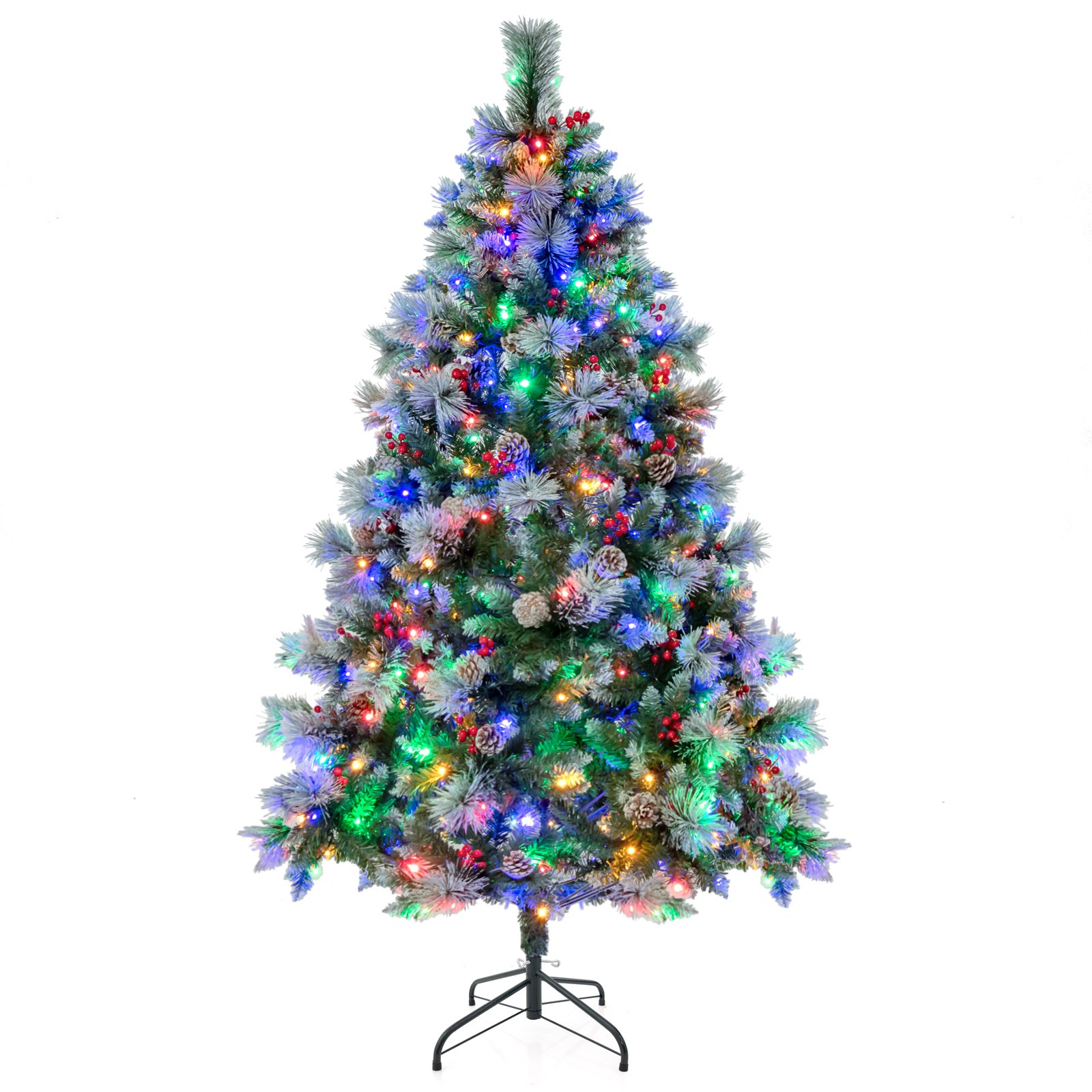 6/7 Feet Artificial Xmas Tree with Fiber Optics and 8 Lighting Modes