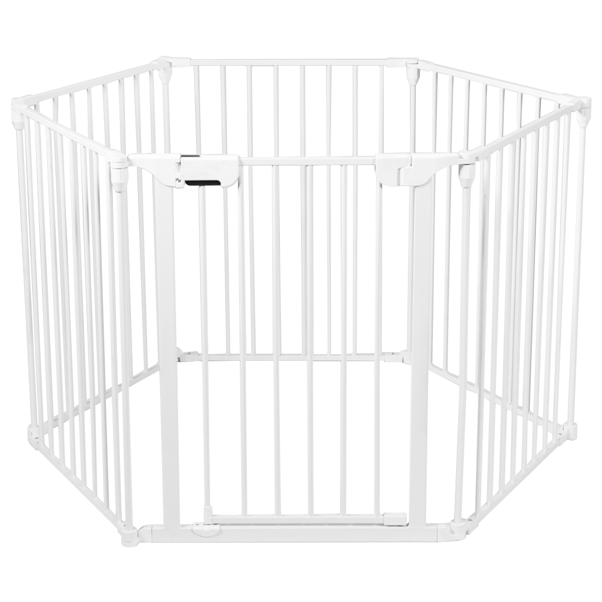 6-Panel Baby Pet Safety Playpen with Walk Through Door-White