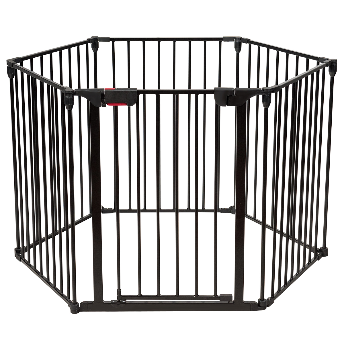 6-Panel Baby Pet Safety Playpen with Walk Through Door-Black