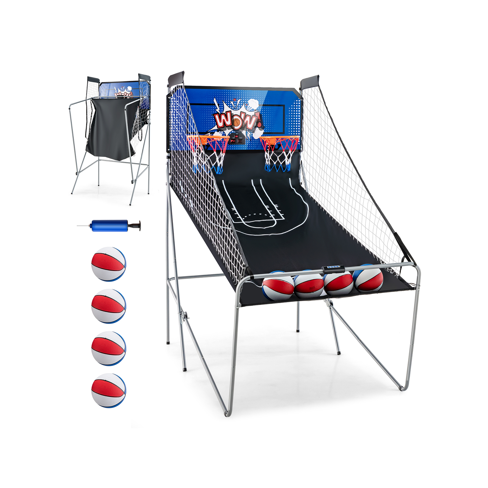 Basketball Arcade Game Indoor for 2 Players-Blue