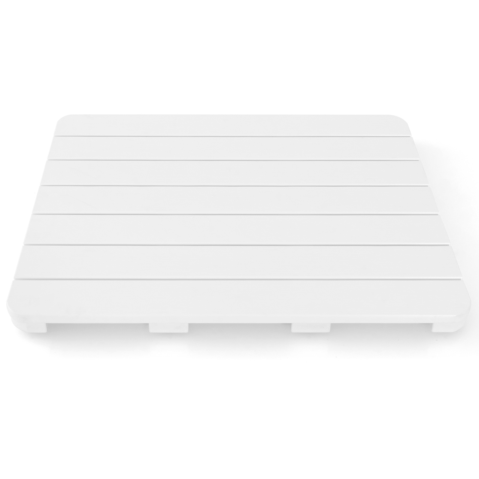 60 x 48 cm Bath Mat for Shower with Non Slip Foot Pads-White