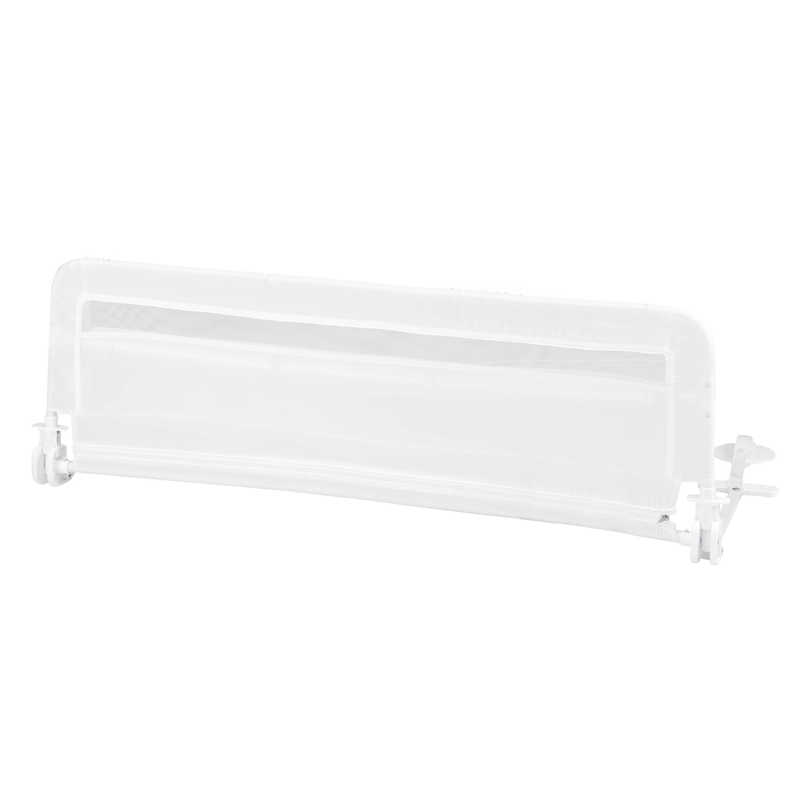 100 CM/120 CM Foldable Baby Bed Rail with Removable Washable Cover and Safety Strap-White-120 cm