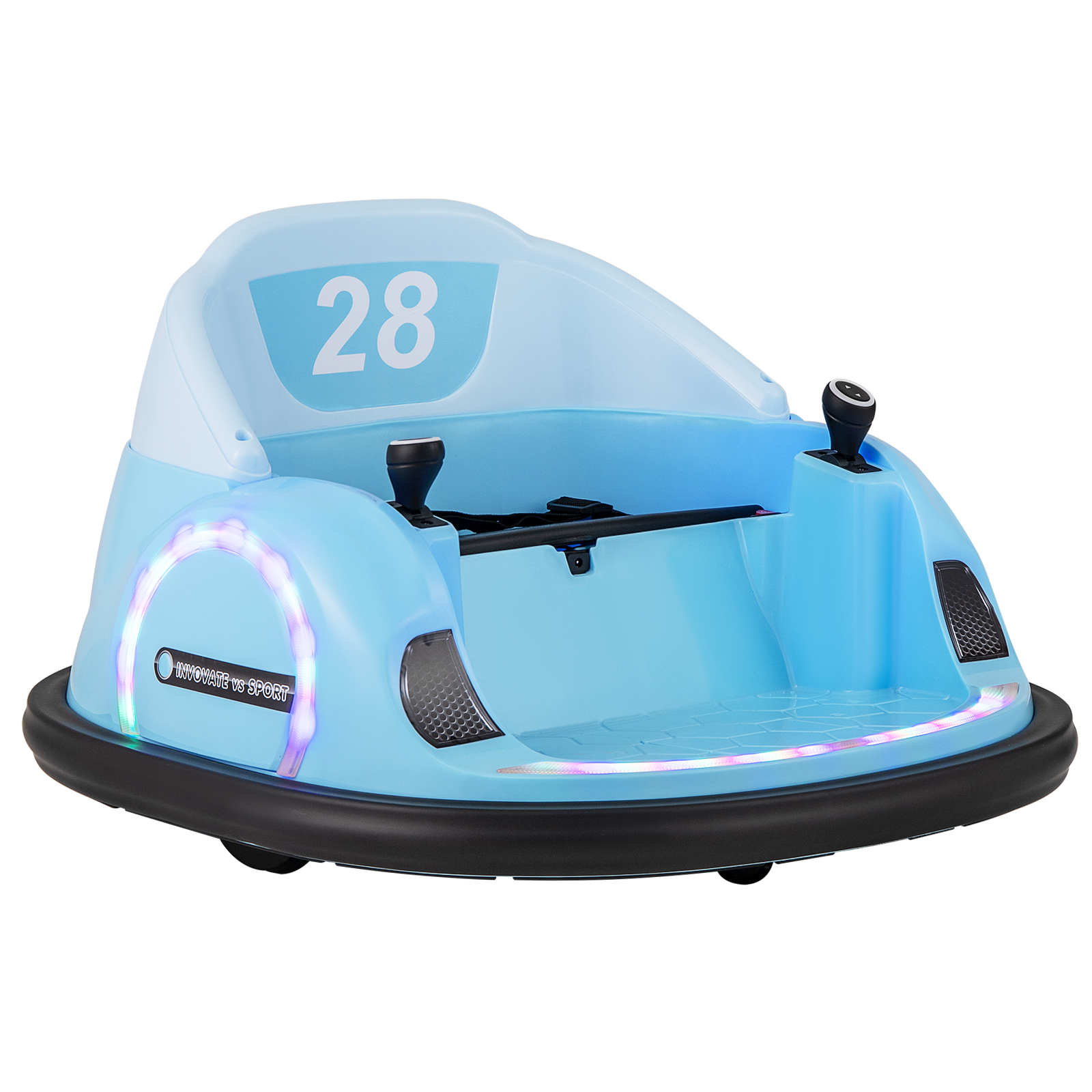 Kids Ride on Battery Powered Bumping Car with Flashing LED Lights-Navy