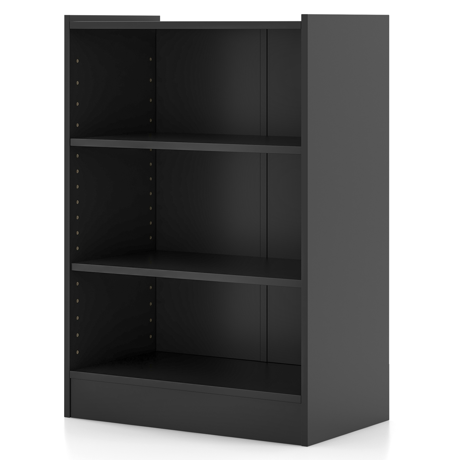 3-Tier Floor Standing Open Bookshelf with Anti-toppling Device-Black