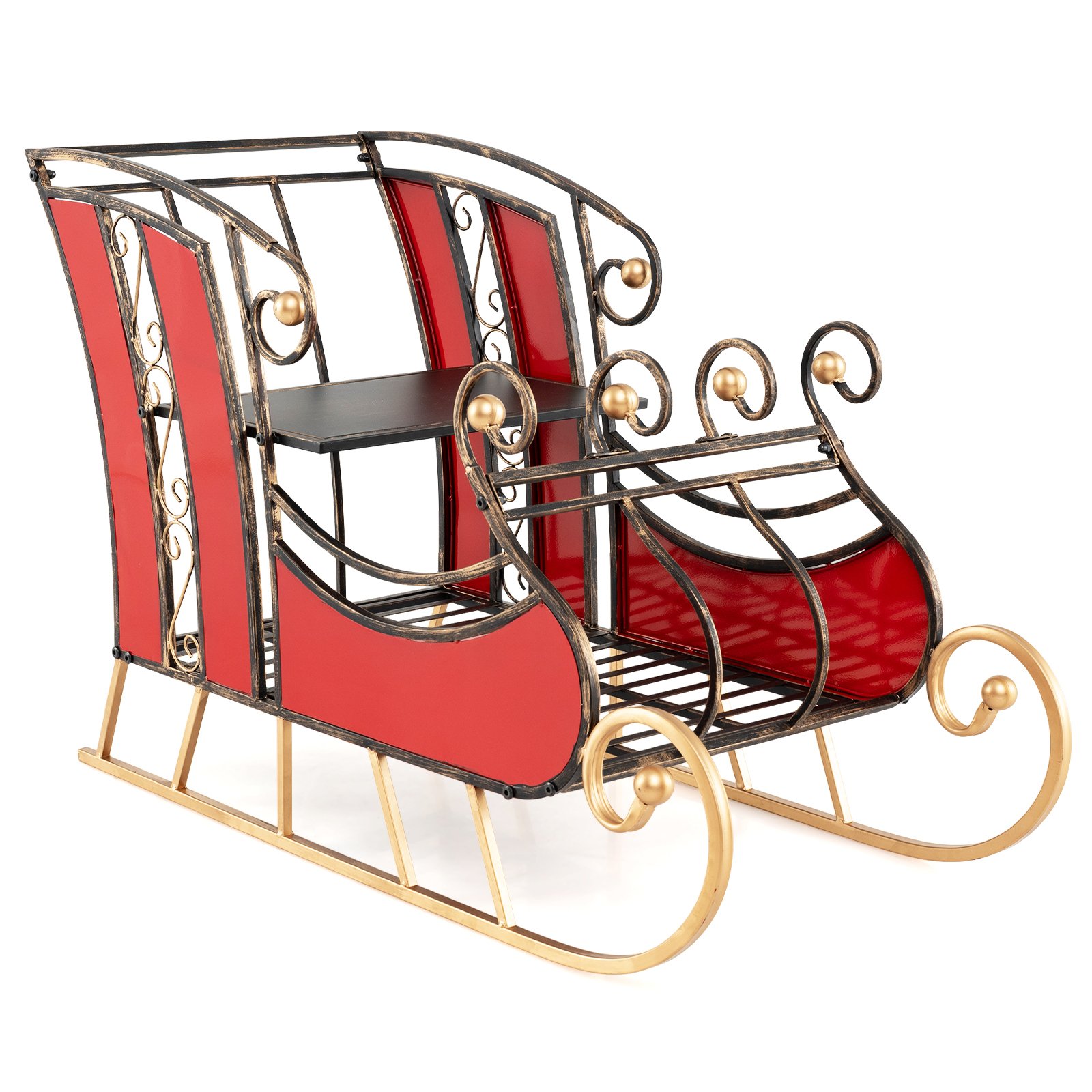 Christmas Santa Sleigh with 2-Tier Storage Shelf