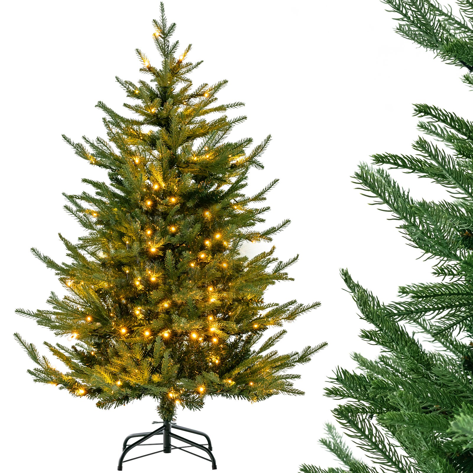 Pre-Lit Christmas Tree with LED Lights and 8 Lighting Modes-4.5 FT