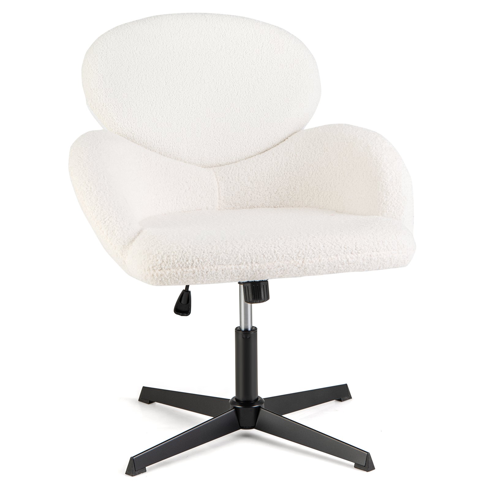 Criss Cross Chair Swivel with Adjustable Height and Rocking Function-White