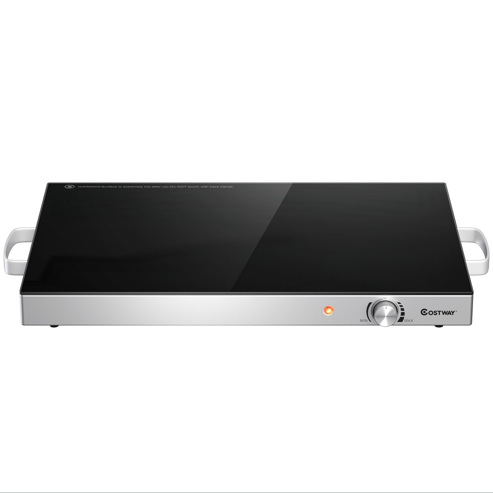 Electric Warming Tray with Cool-Touch Handles and Stainless Steel Frame