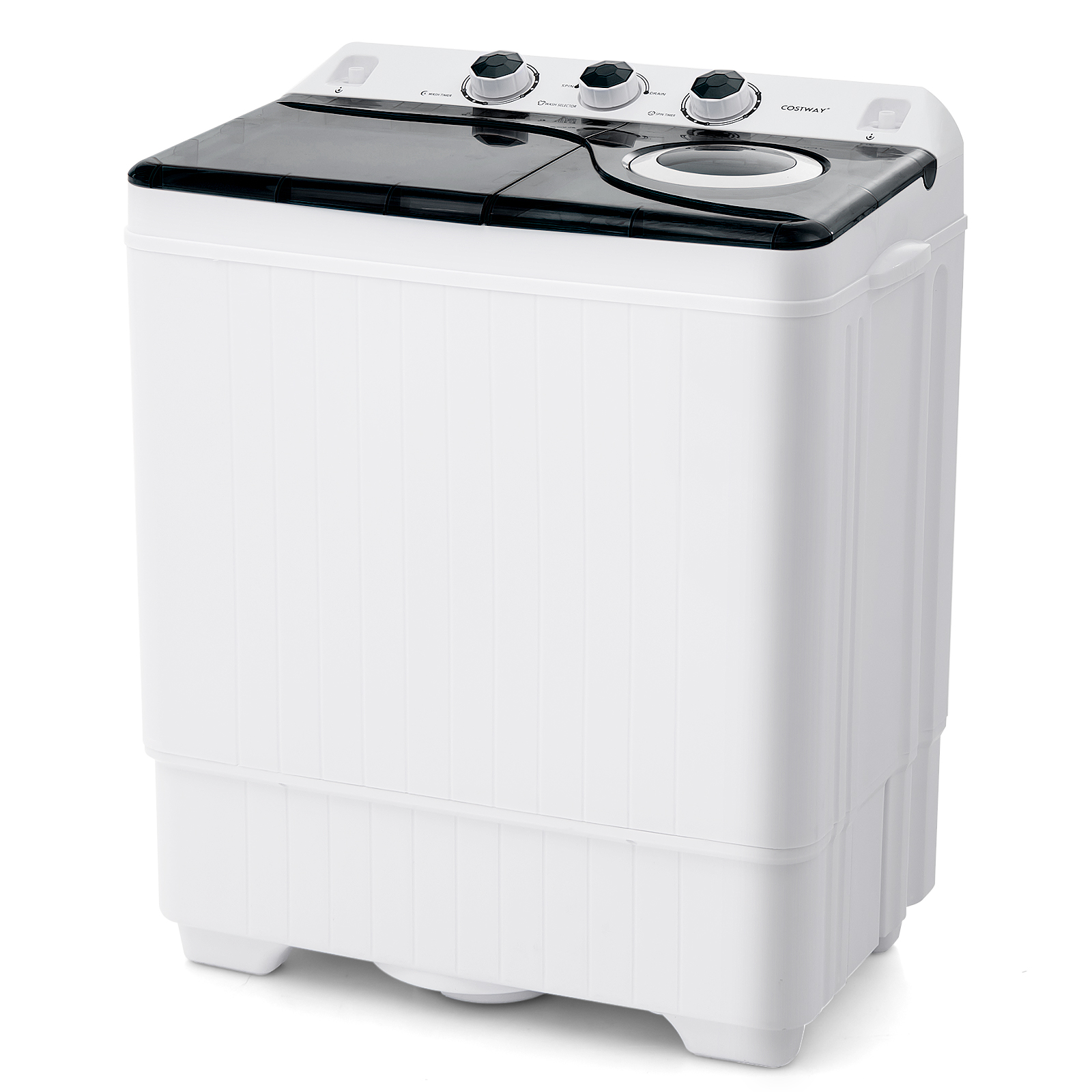 Portable Laundry Washer Spin Dryer with Timing Function and Drain Pump-Black