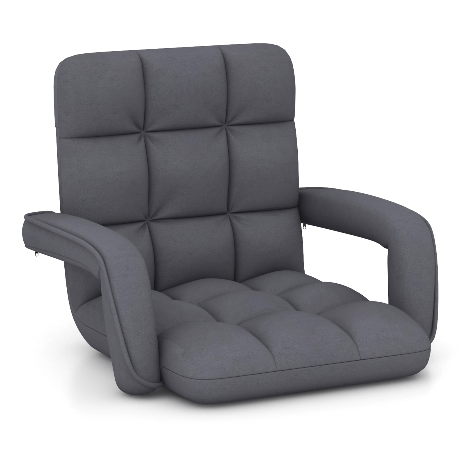 Floor Gaming Chair for Adults with Back Support and Adjustable 6-Position-Grey