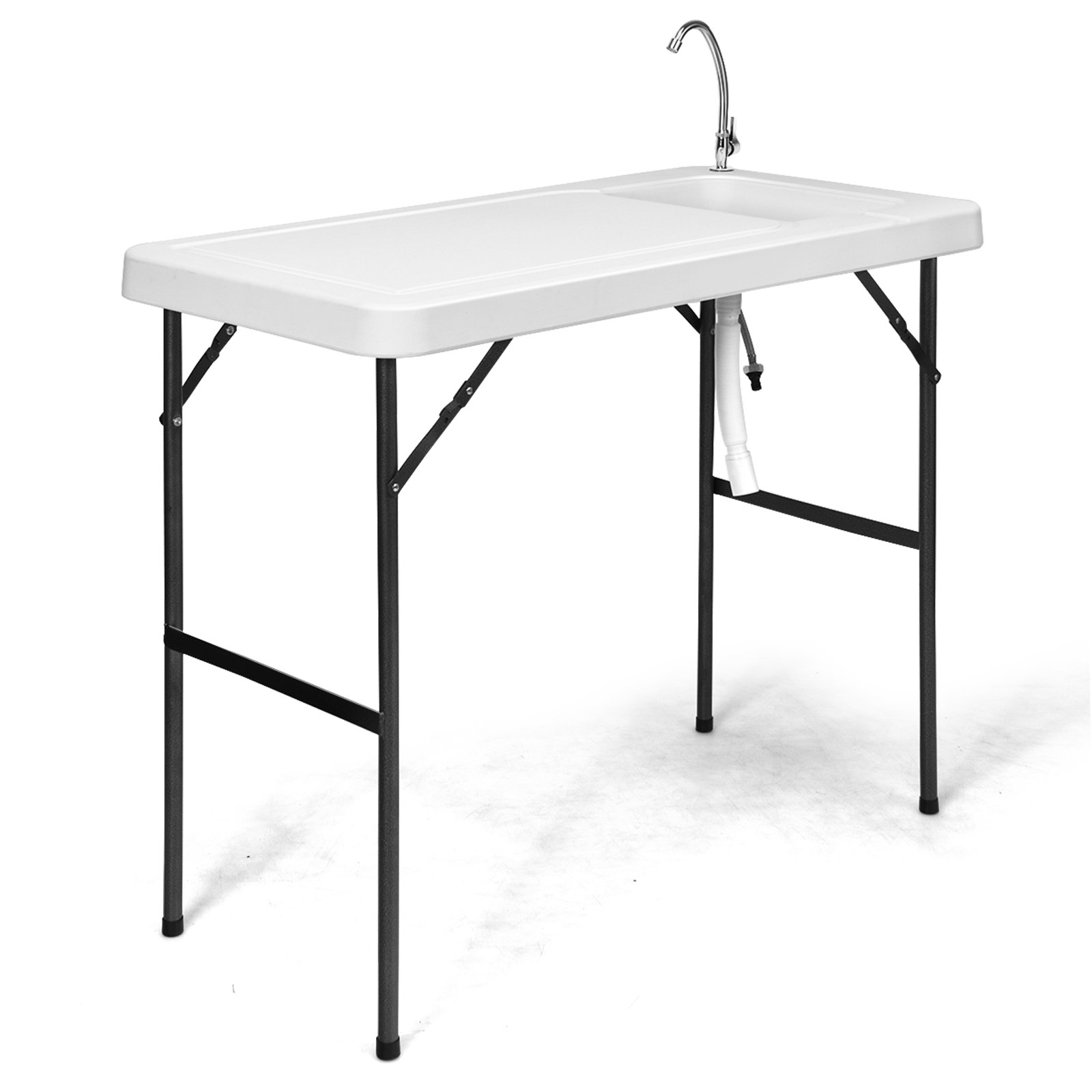 Folding Fish Cleaning Table with Sink and Quick-Connect Faucet