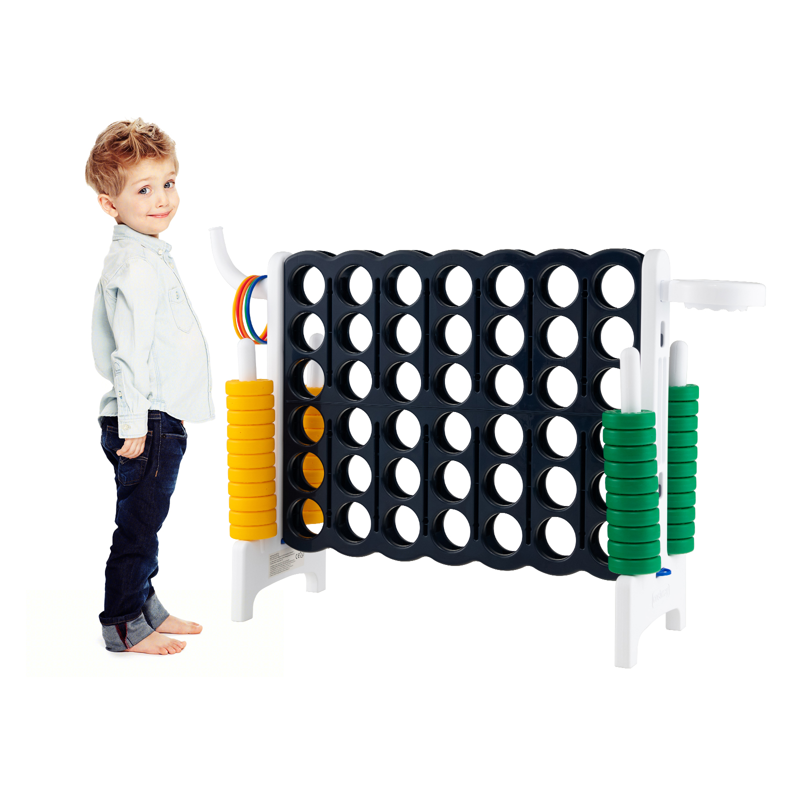 Giant Connect 4 Game Jumbo with 42 Rings-White