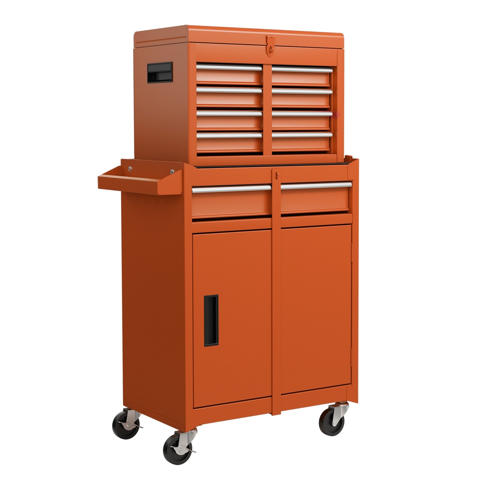 High Capacity Tool Storage Cabinet with Lockable Wheels-Orange