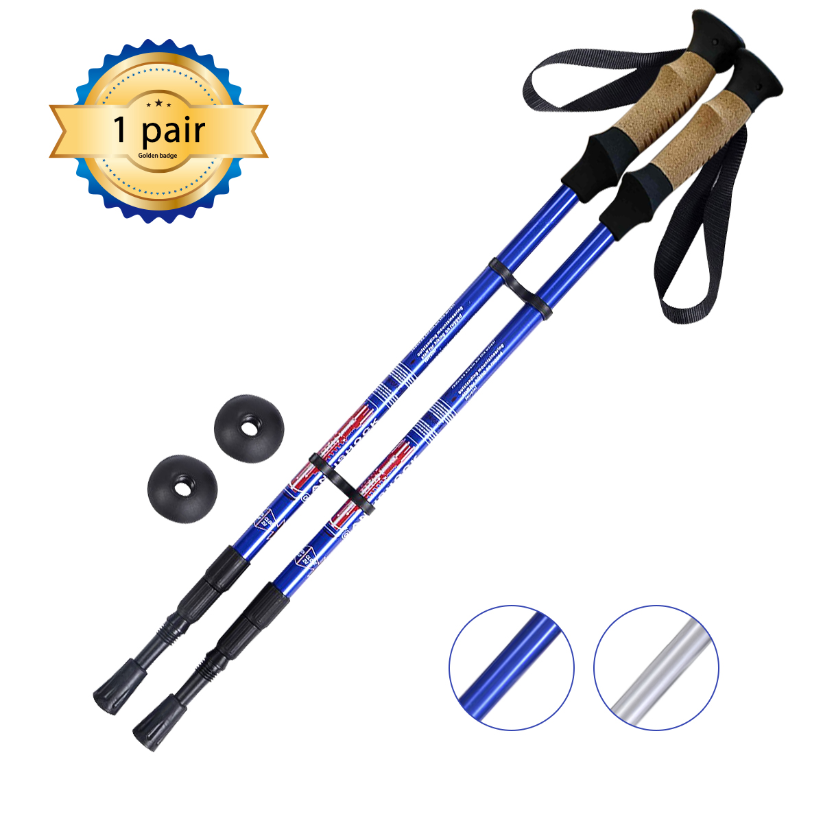 Hiking Pole Adjustable 65-135 cm-Navy