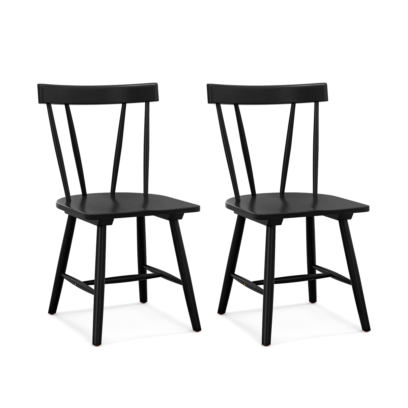 Set of 2 Windsor Chairs-Black