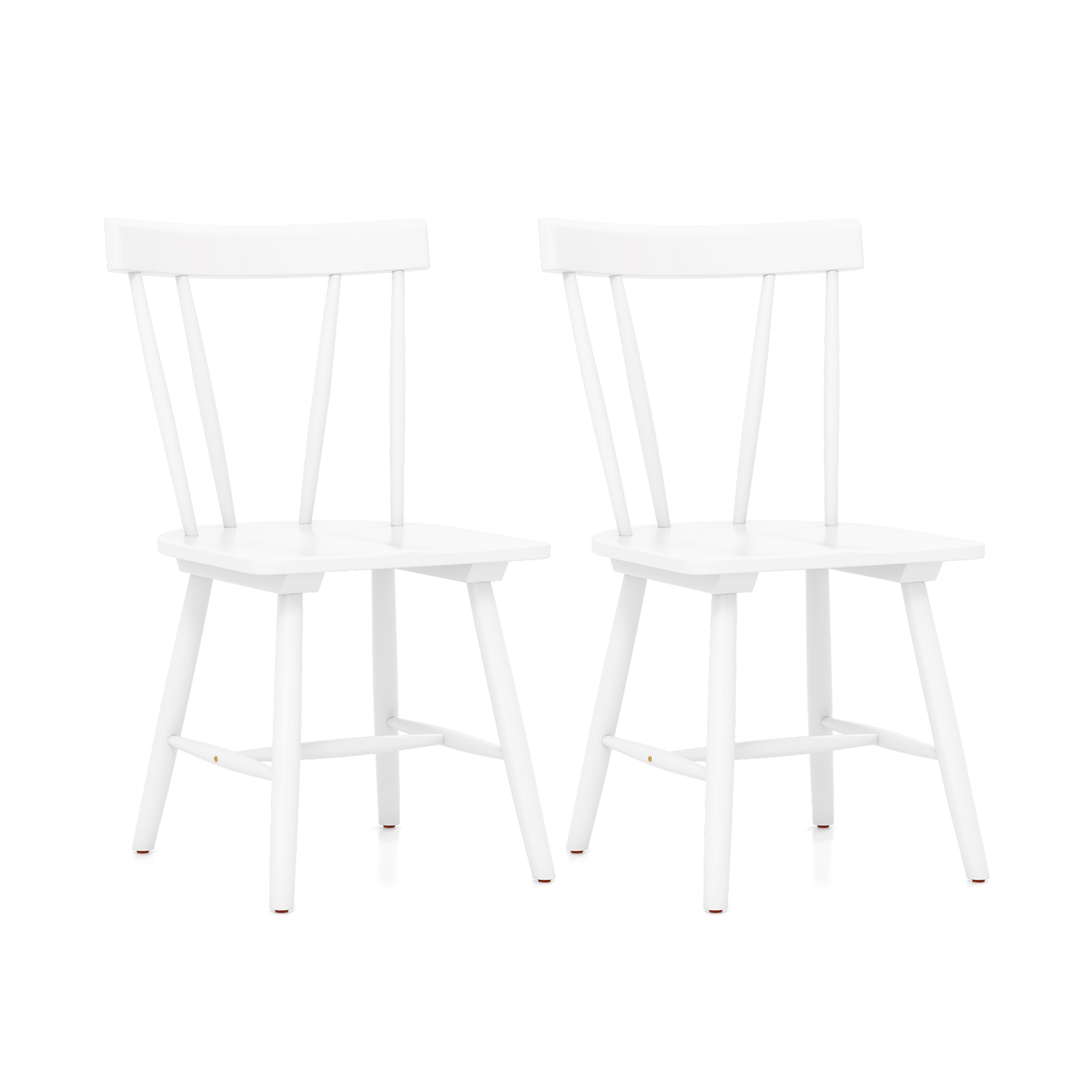 Set of 2 Windsor Chairs-White