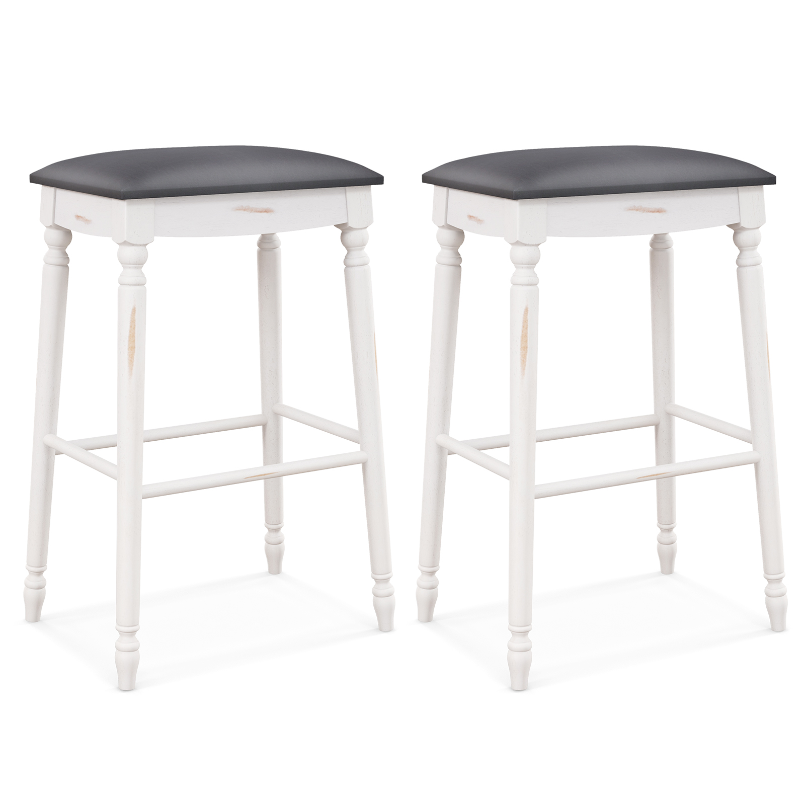 61/74 cm Upholstered Bar Stool Set of 2-74 cm