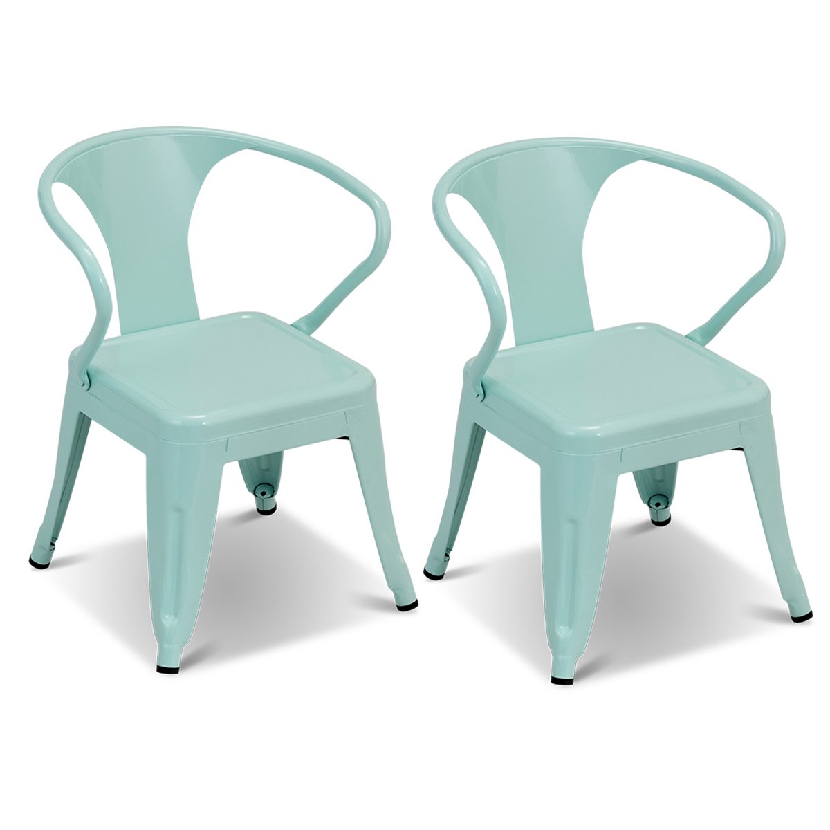 Steel Kids Chair Set of 2 with Backrest-Blue