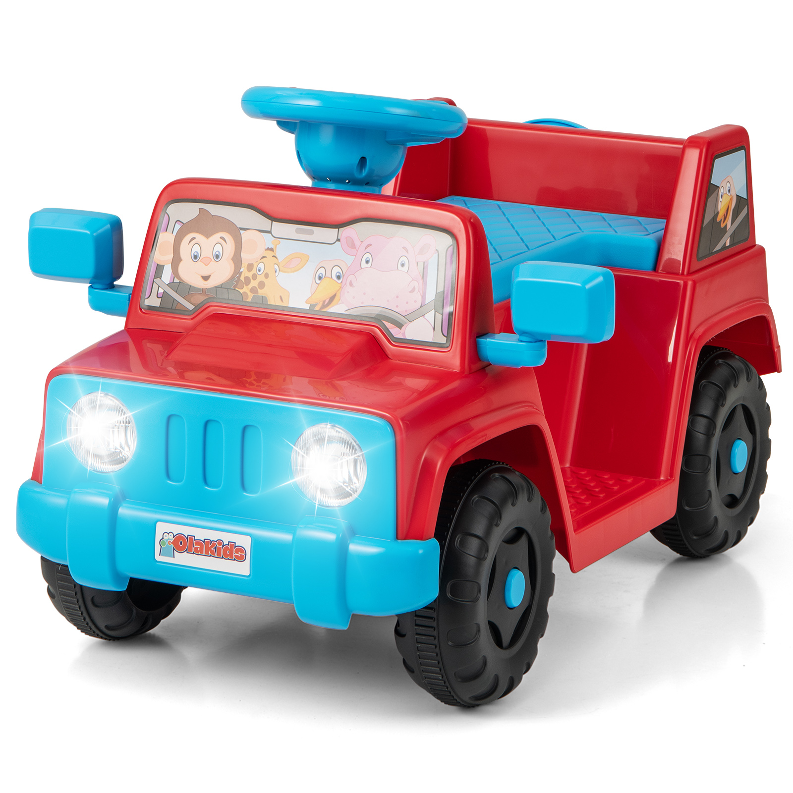 6V Kids Riding Toy with Sound Effects One-Button Start-Red