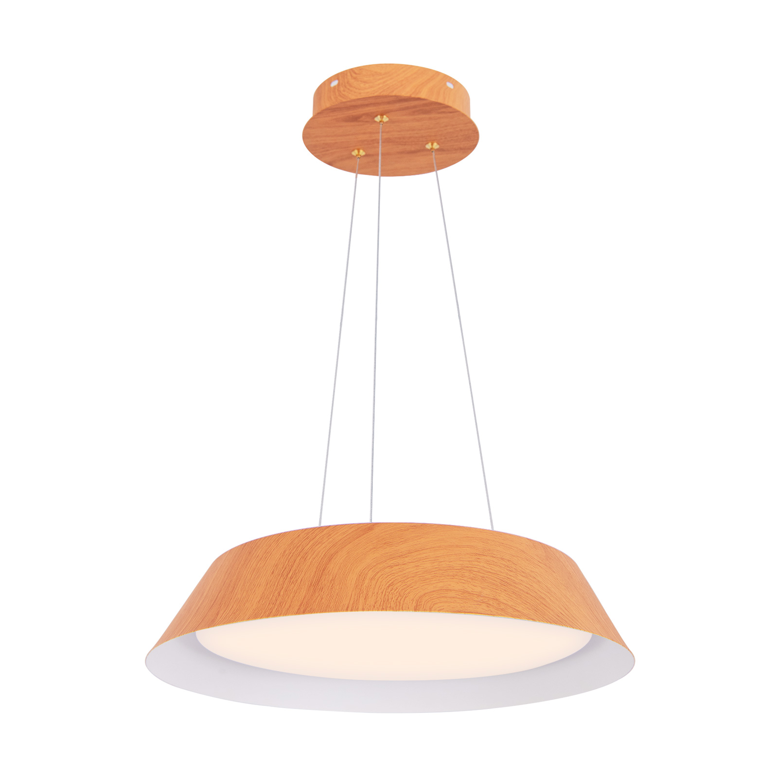 22W Modern Ceiling Light with Wood Grain and Metal Frame-Natural