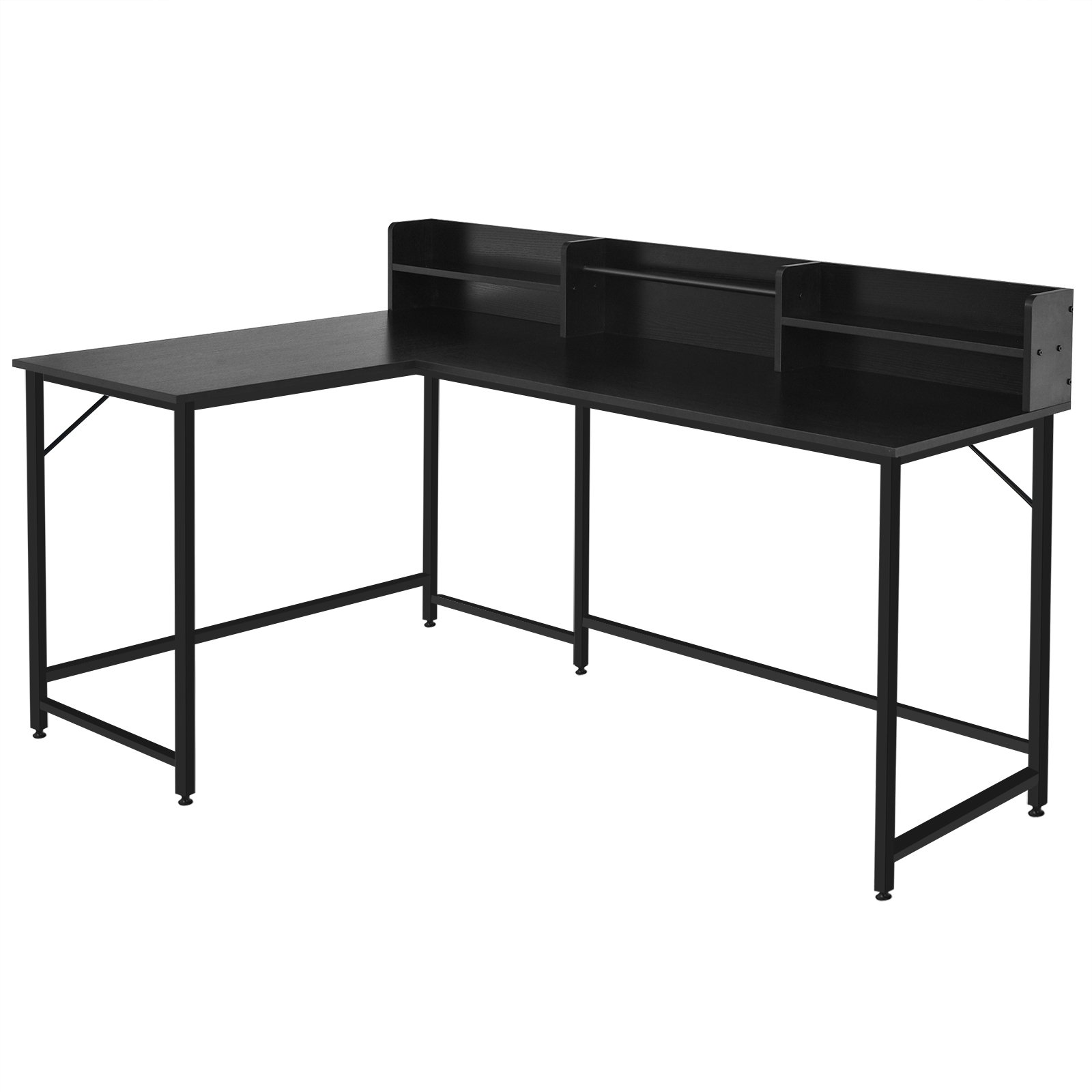 Industrial L-Shaped Corner Computer Desk-Black