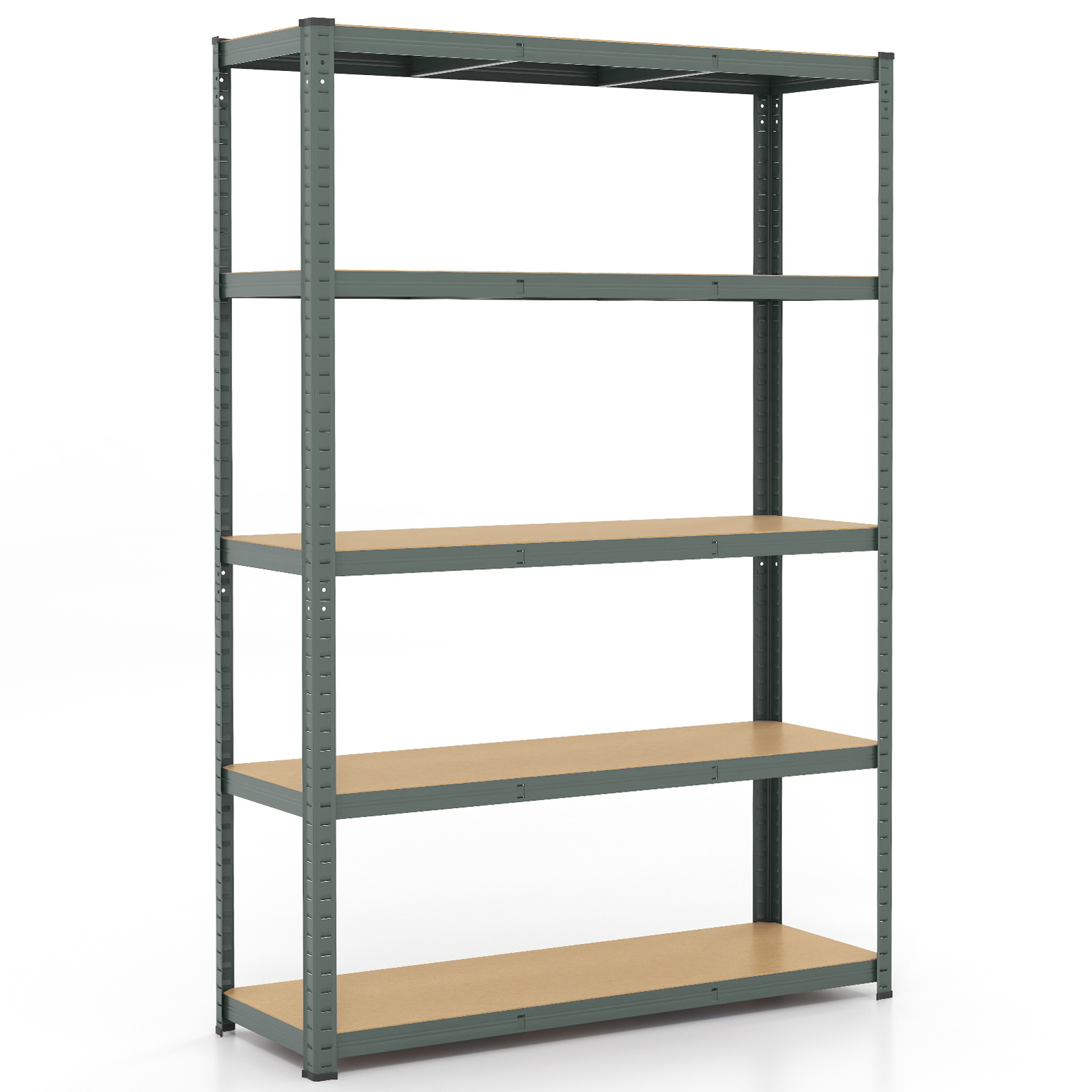 5-Tier Metal Shelving Unit with Adjustable Height-Grey