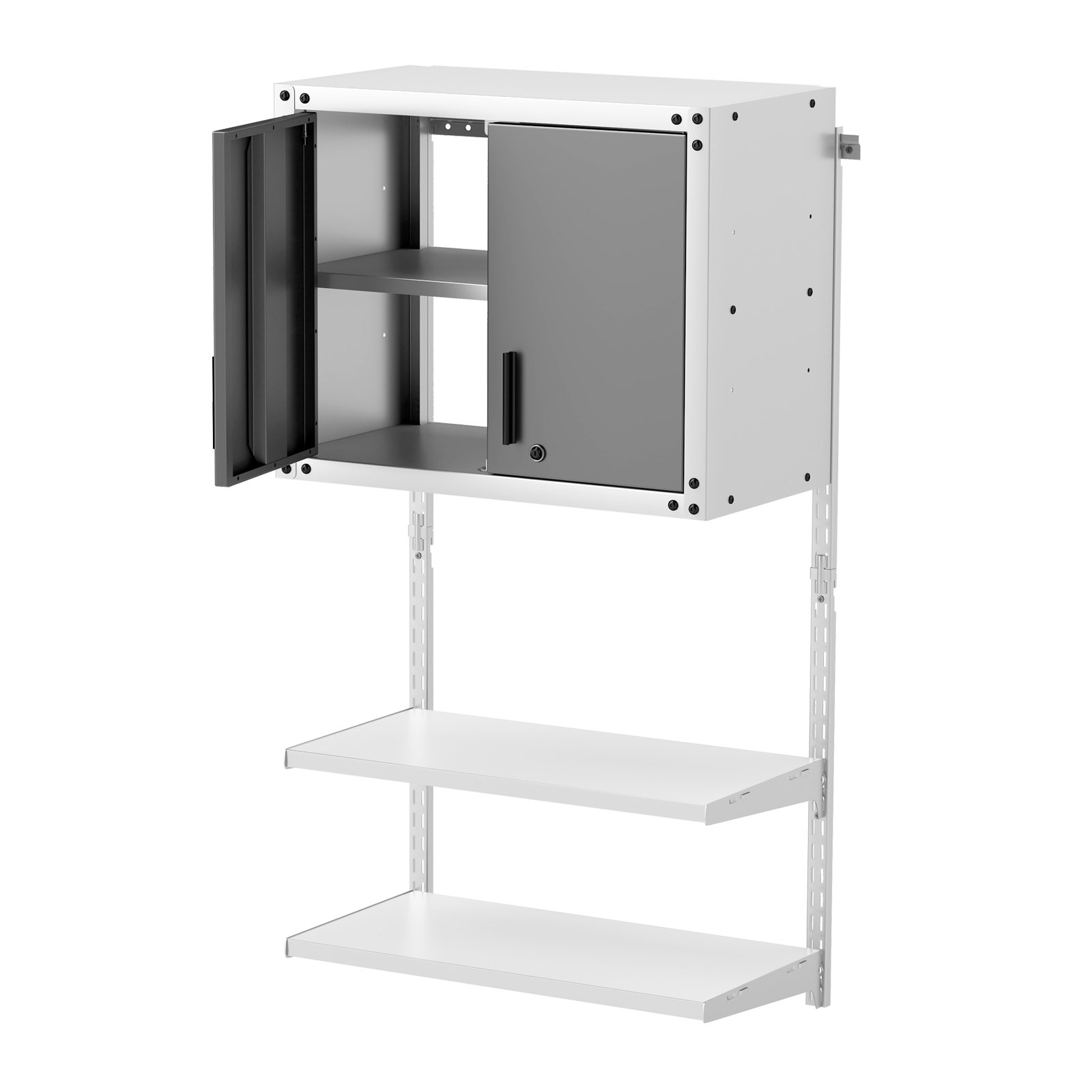 Metal Wall Cabinet with Lock and 3 Adjustable Shelves