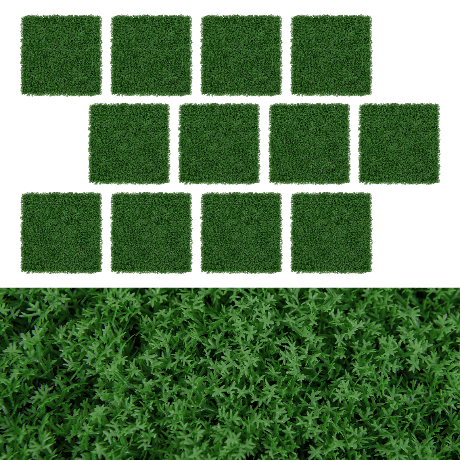 12 Pieces 50 x 50cm Artificial Grass Wall Panels for Garden Yard Balcony Home