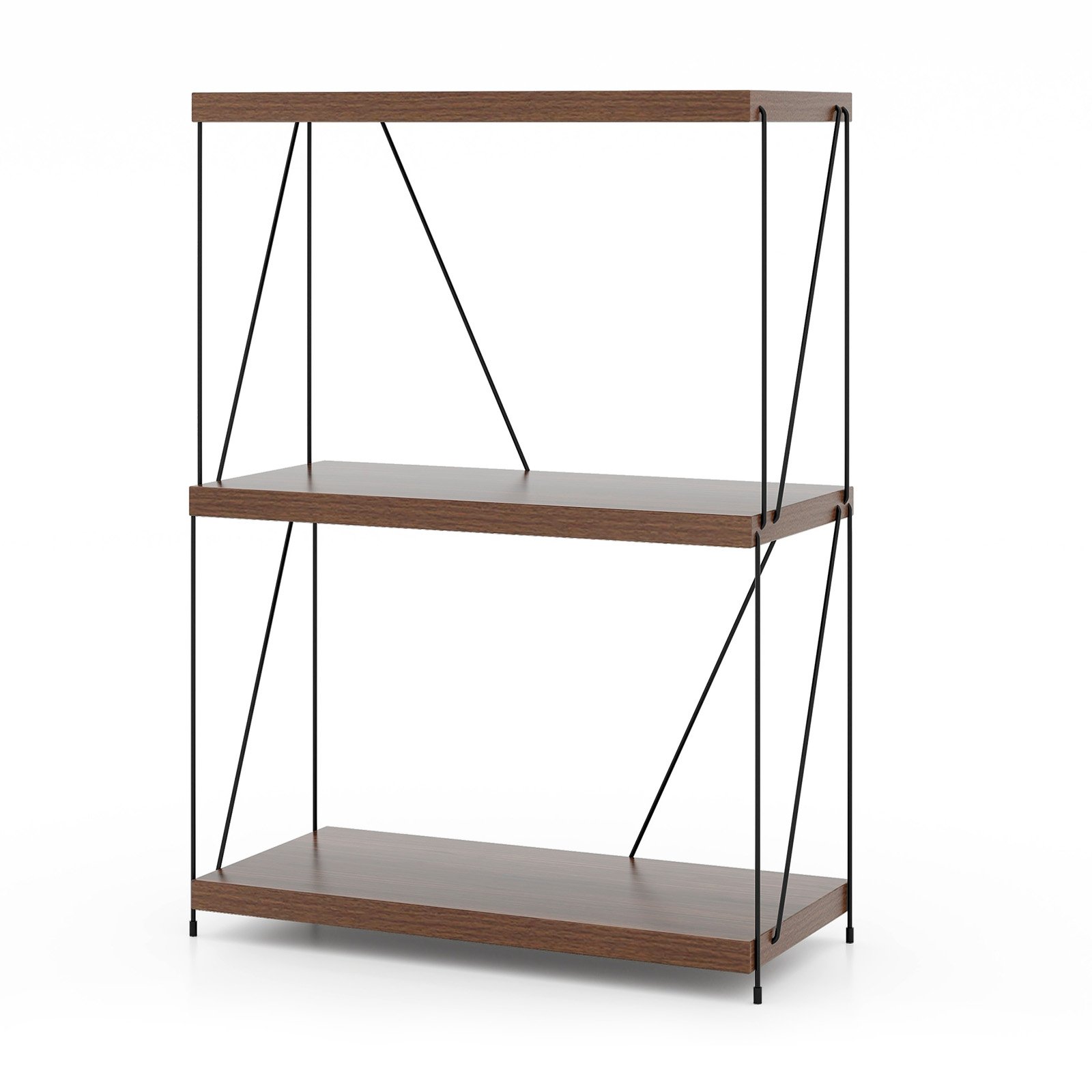 2/3/4/5-Tier Multipurpose Display Rack with Metal Frame for Living Room Home Office-3-tier