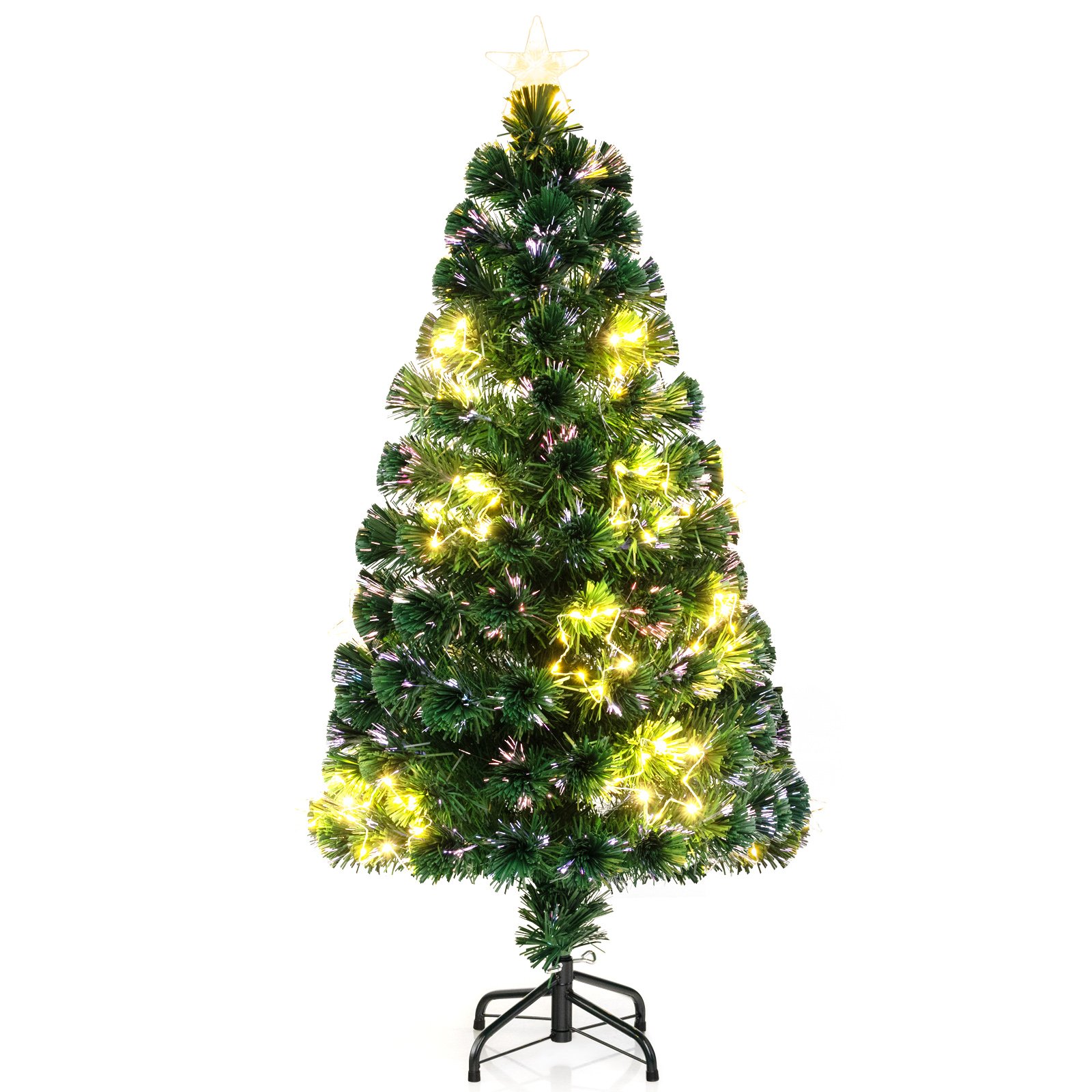 Optical Fiber Christmas Tree Pre-Lit Artificial Xmas Tree-1.2M