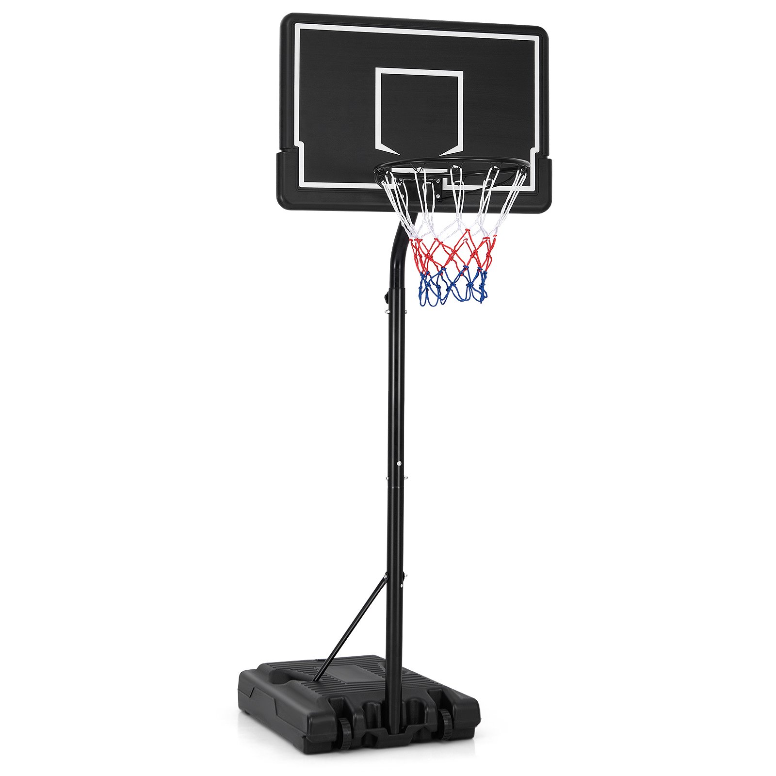 2.7-3.2 m Outdoor Basketball Hoop System with Fillable Base and Wheels