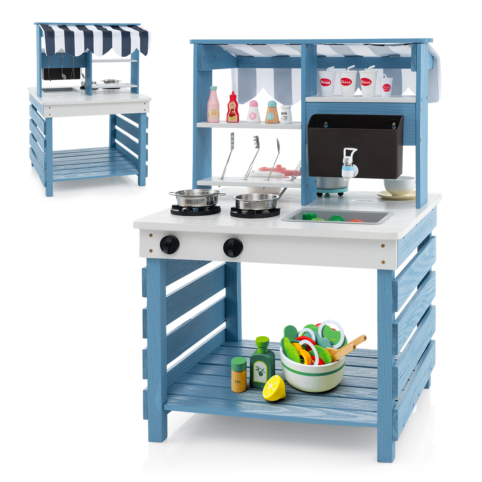 Outdoor Double-Sided Mud Kitchen for Kids