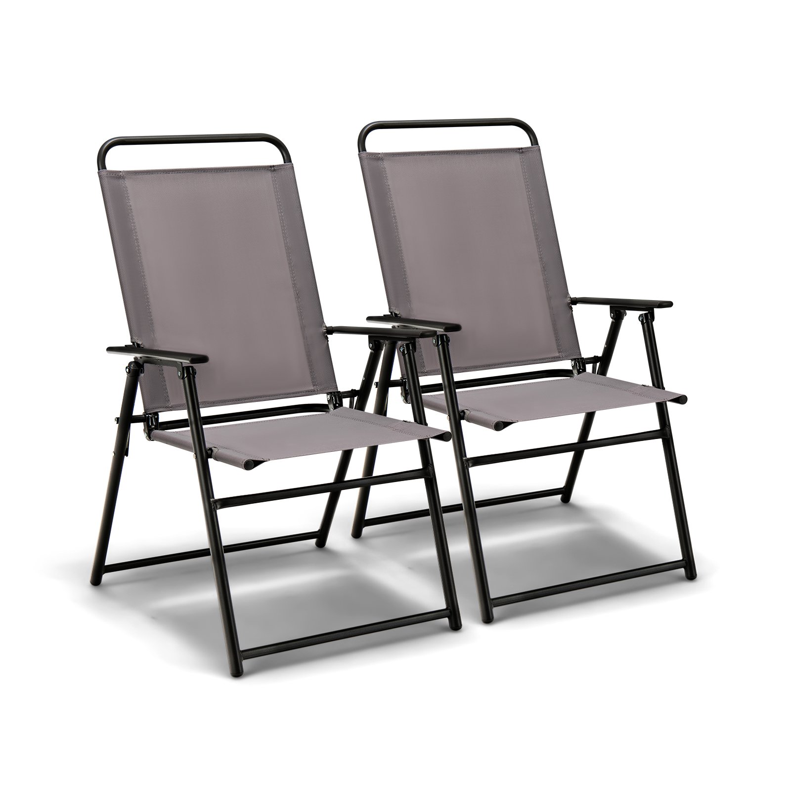 Outdoor Folding Sling Chairs Set of 2 for Balcony