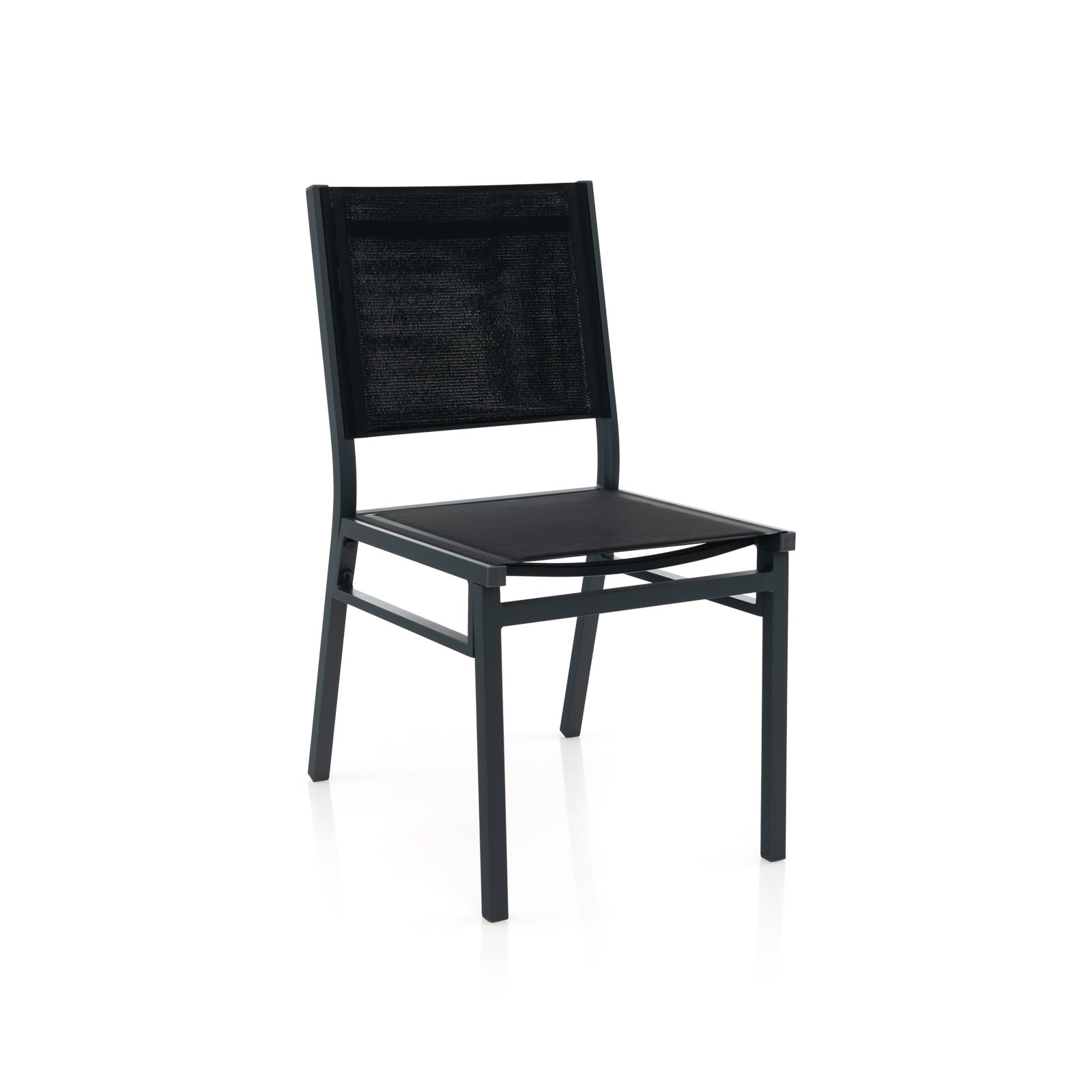 Patio Armless Chair with Breathable Seat and Backrest-1 Piece