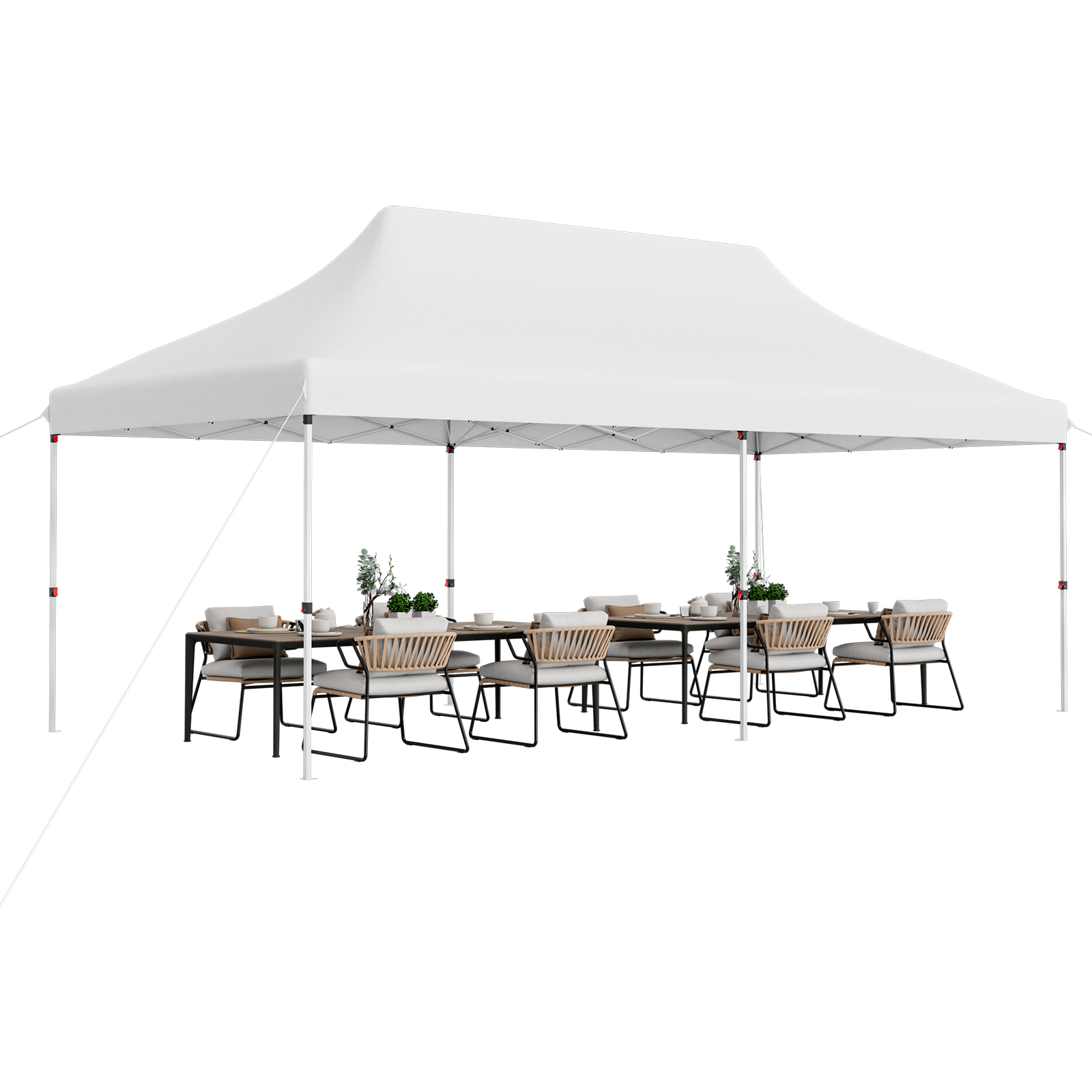 300 x 600 cm Pop-up Canopy Tent with Carrying Bag-White