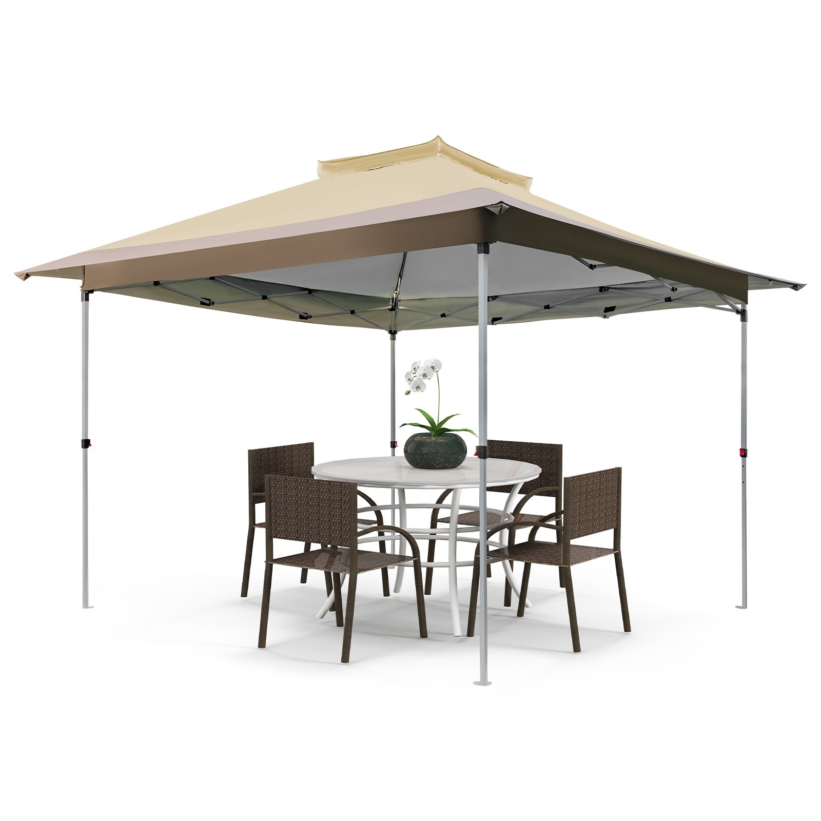 Pop up Gazebo with Vented Top and Portable Canopy Shelter-without Mesh Netting