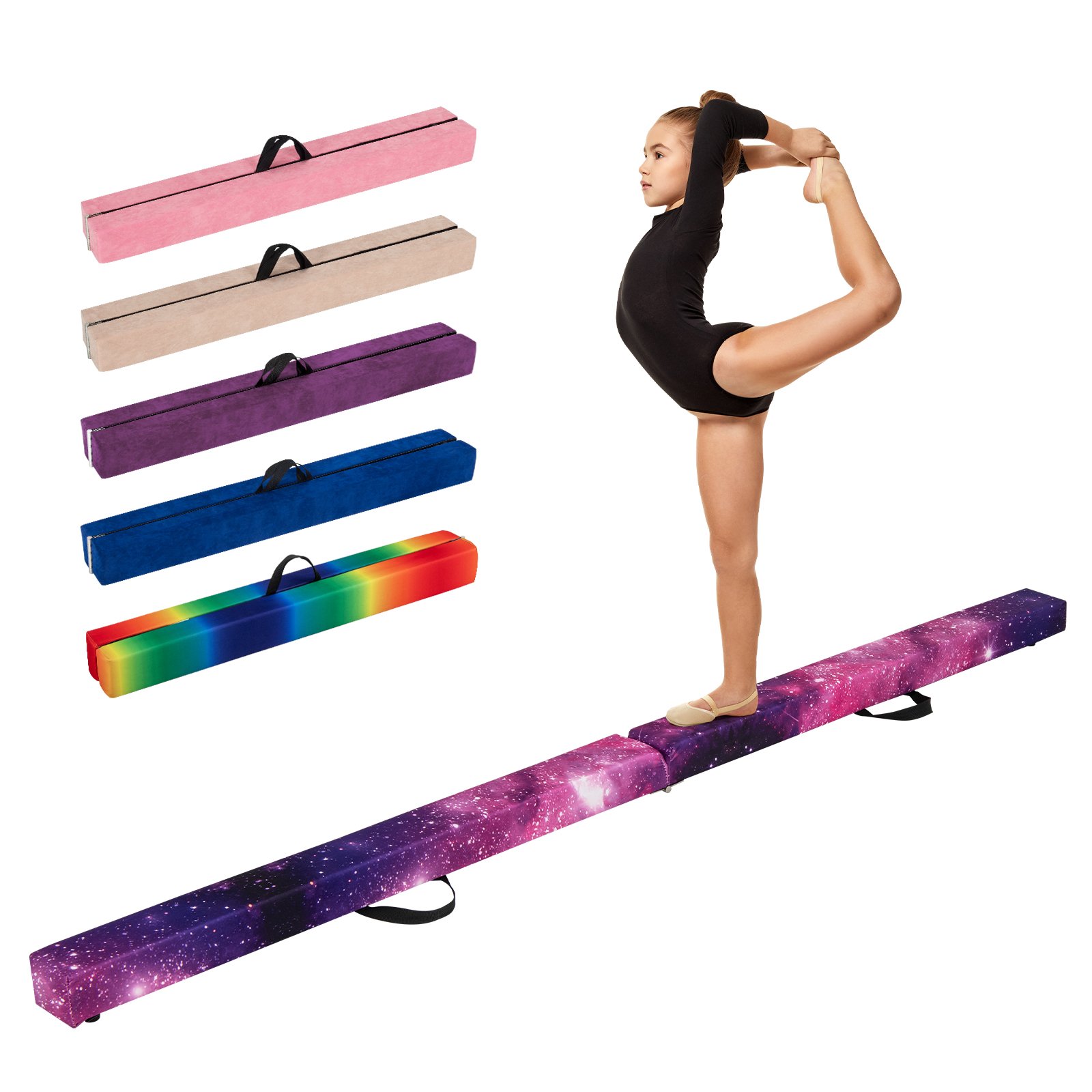 Portable Folding Gymnastic Beam with Carrying Handles-Colourful