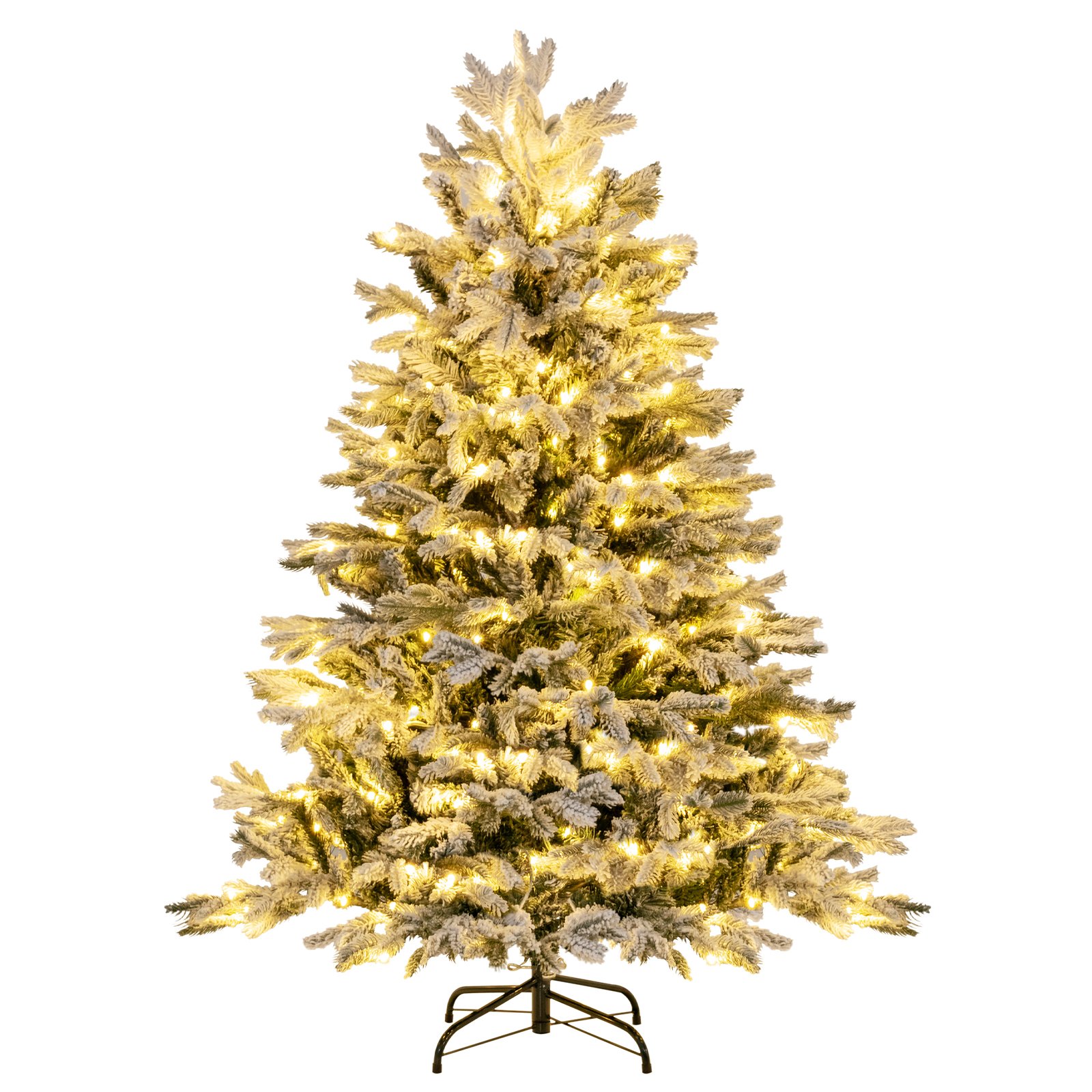 Pre-Lit Artificial Christmas Tree with PE PVC Branch Tips and Warm White LED Lights-4.5 ft