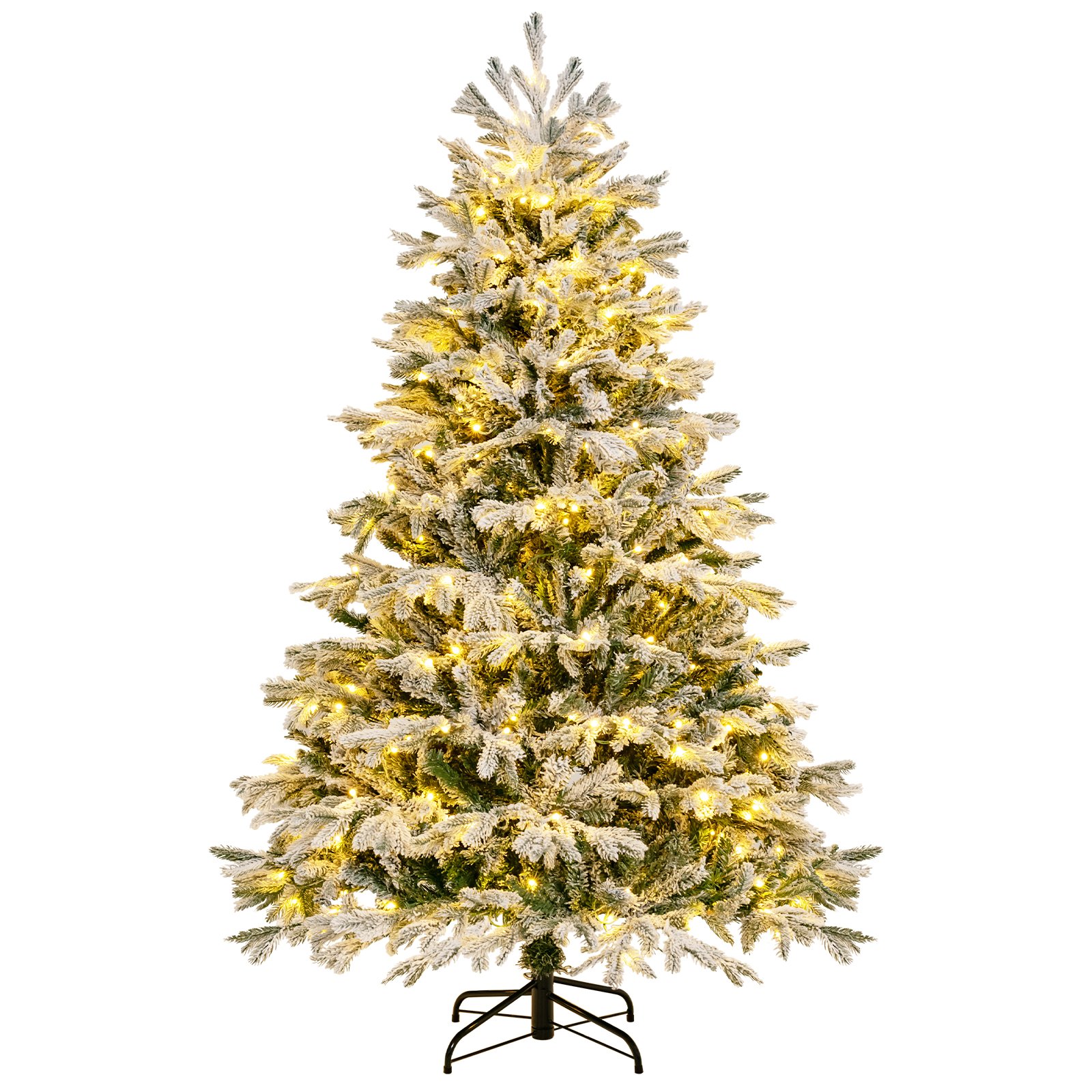 Pre-Lit Artificial Christmas Tree with PE PVC Branch Tips and Warm White LED Lights-6 ft