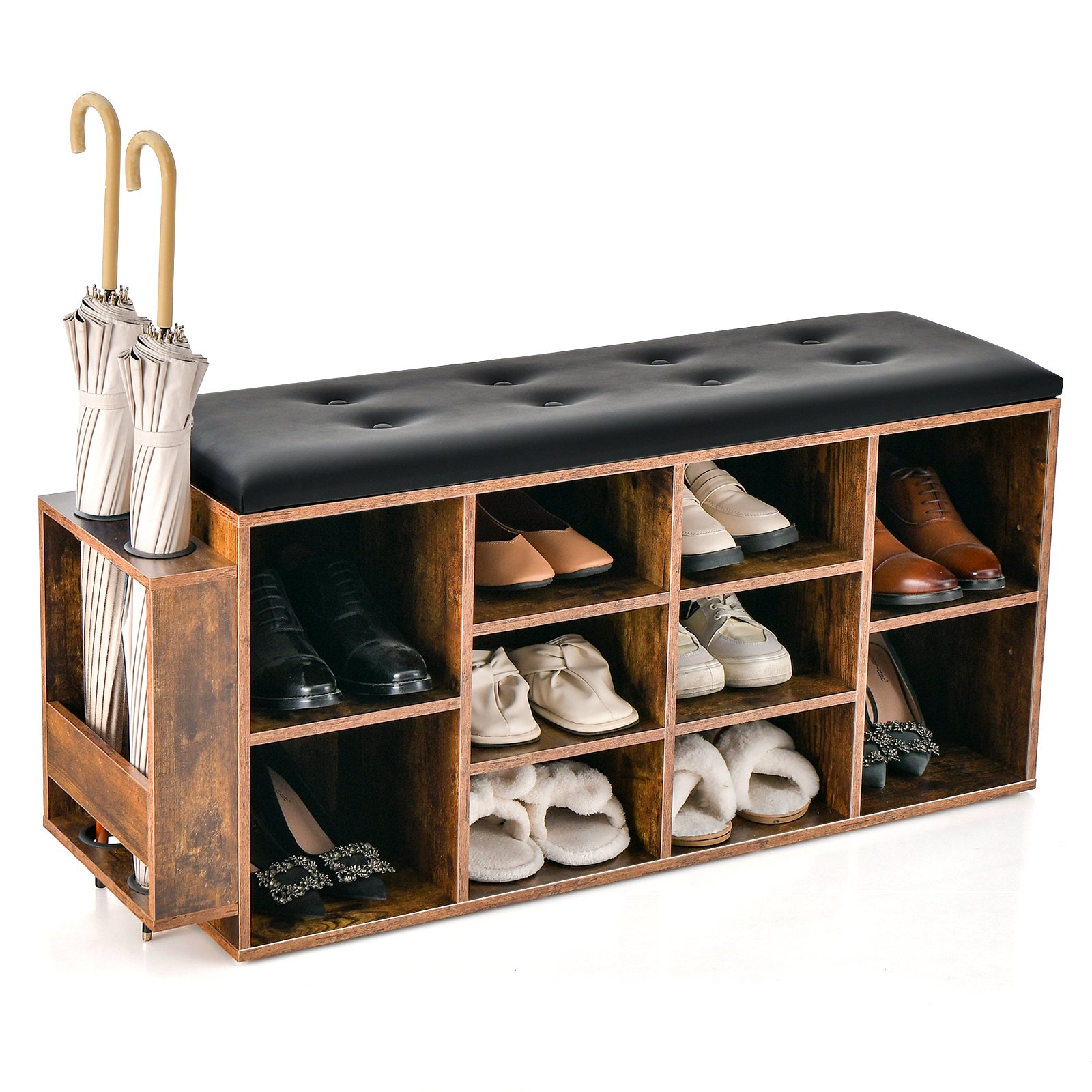 Shoe Storage Bench with Umbrella Stand