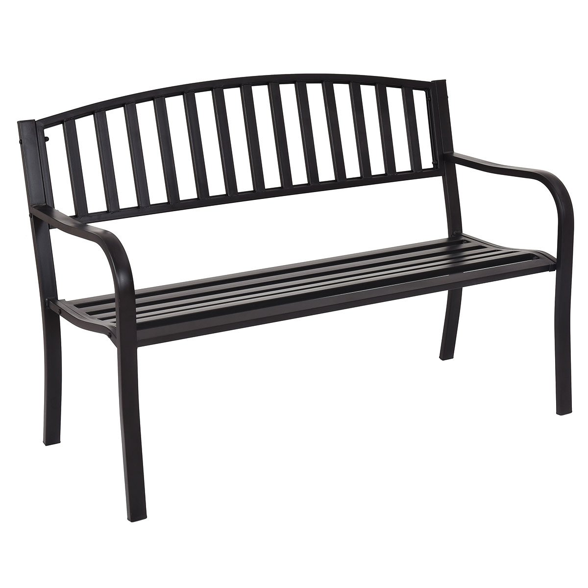 Steel Garden Bench Outdoor Patio Bench with Streak Design