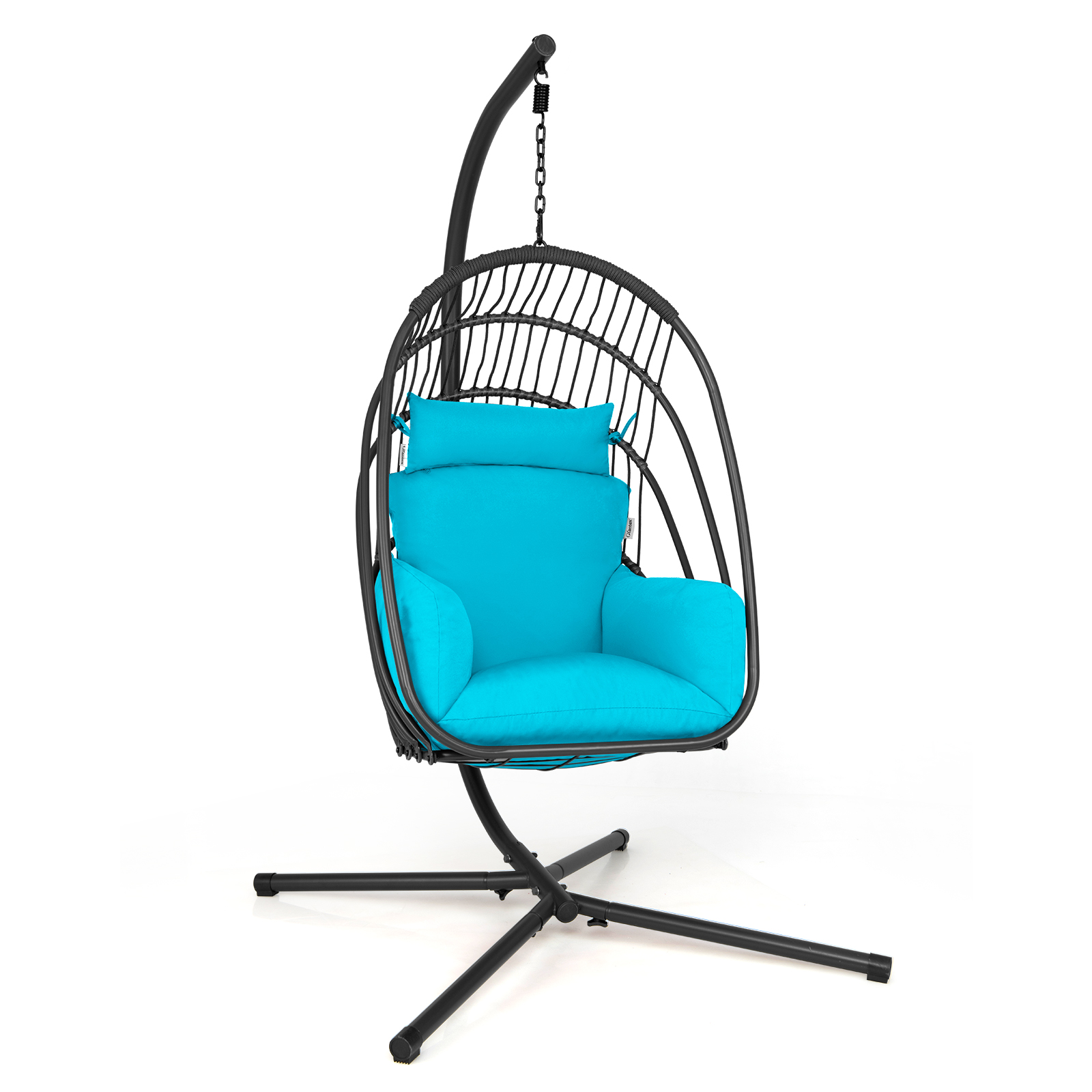 Pillow and Foldable Seat Basket-Turquoise