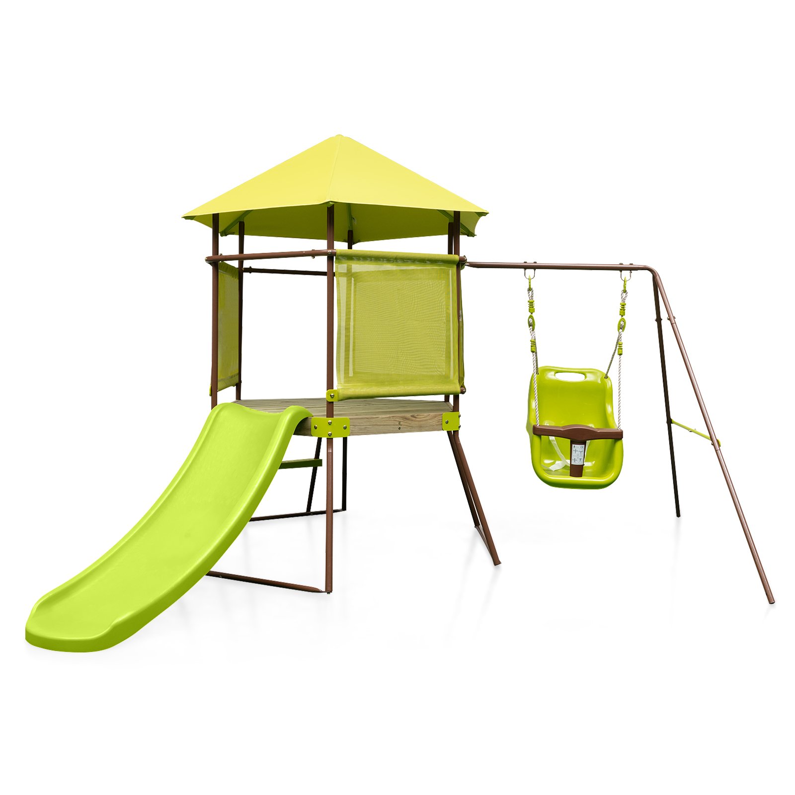 4-in-1 Swing Set with Height Adjustable Baby Seat