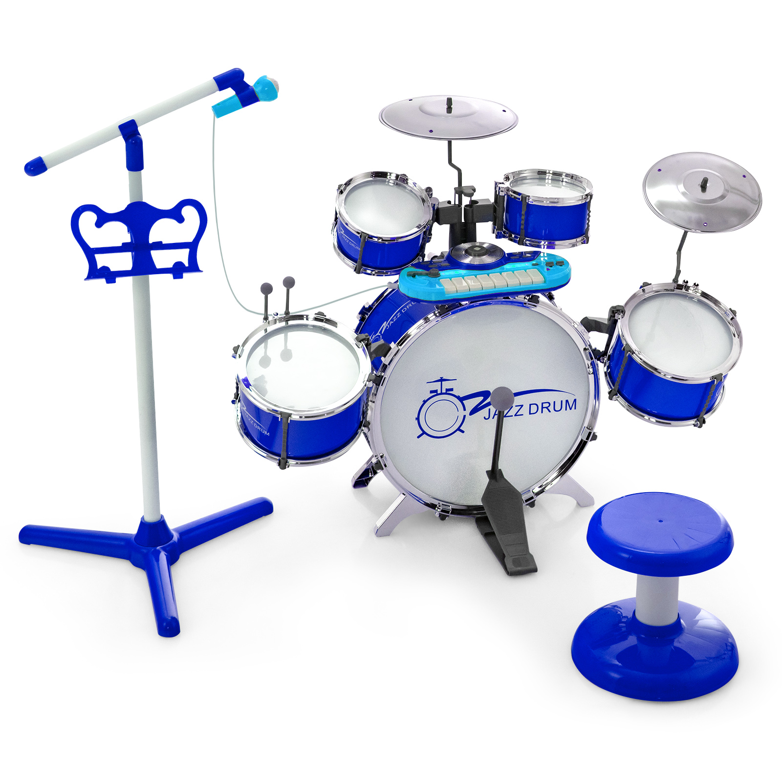 Microphone and 2 Drumsticks-Blue