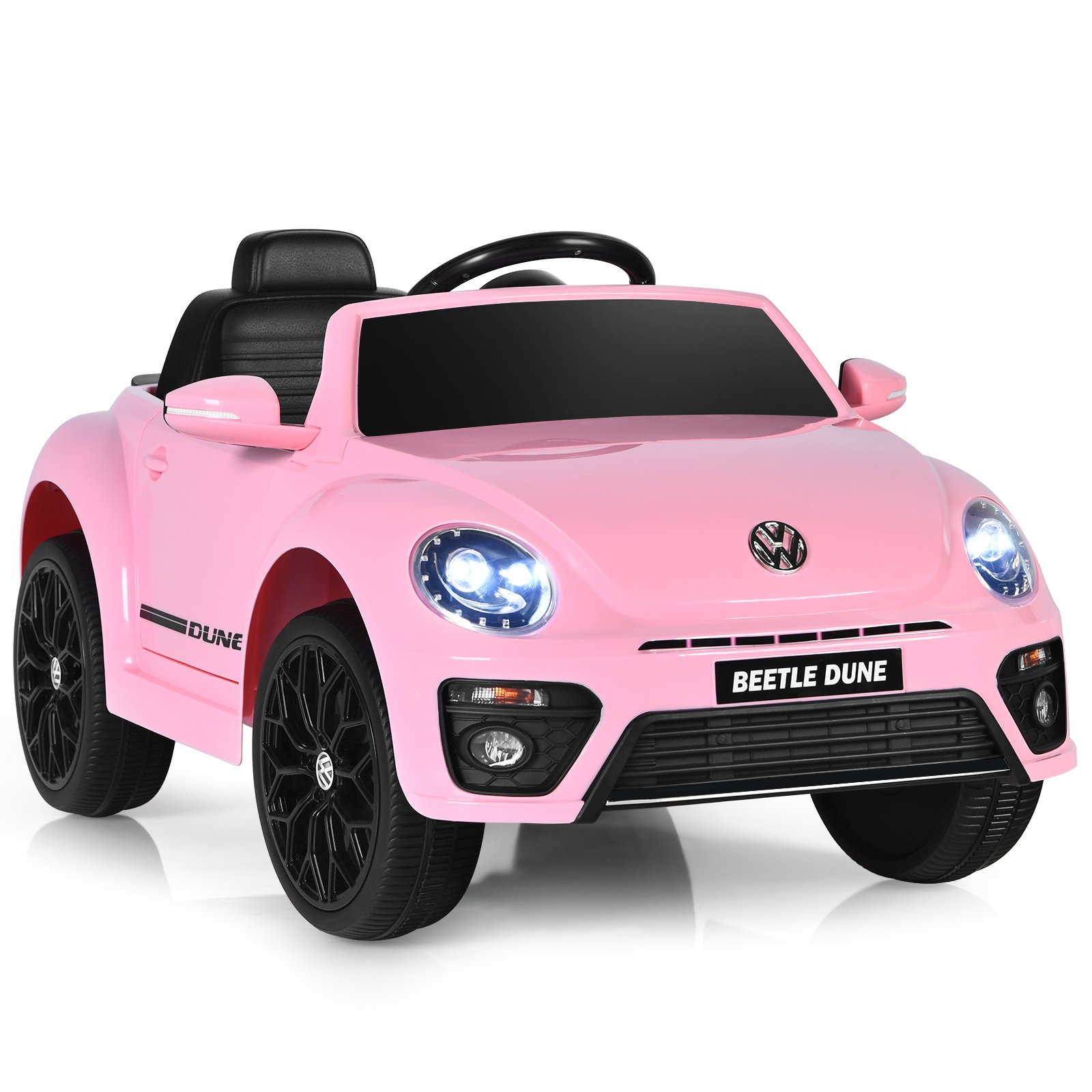 12V Volkswagen Beetle Electric Kids Ride On Car with Remote Control-Pink