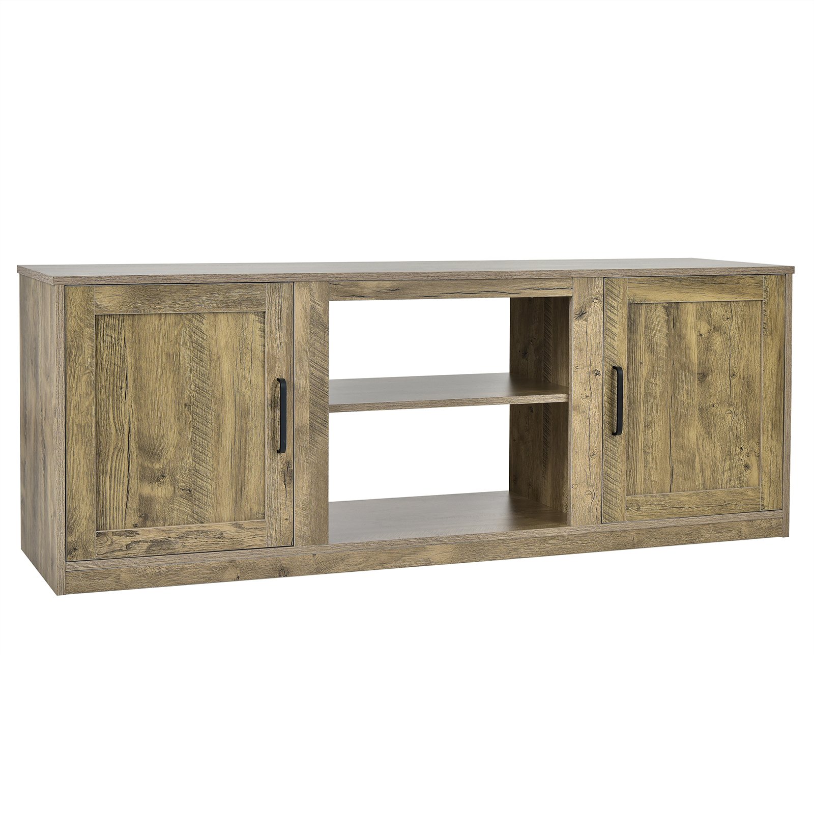 TV Stand for 65 Inches TVs with Storage Cabinets and Adjustable Shelves-Natural