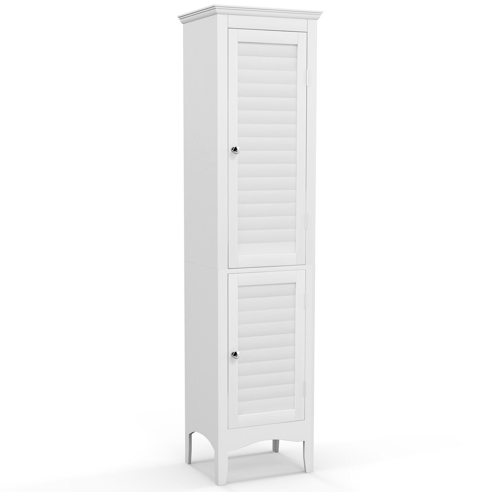 Tall Narrow Bathroom Cabinet-White