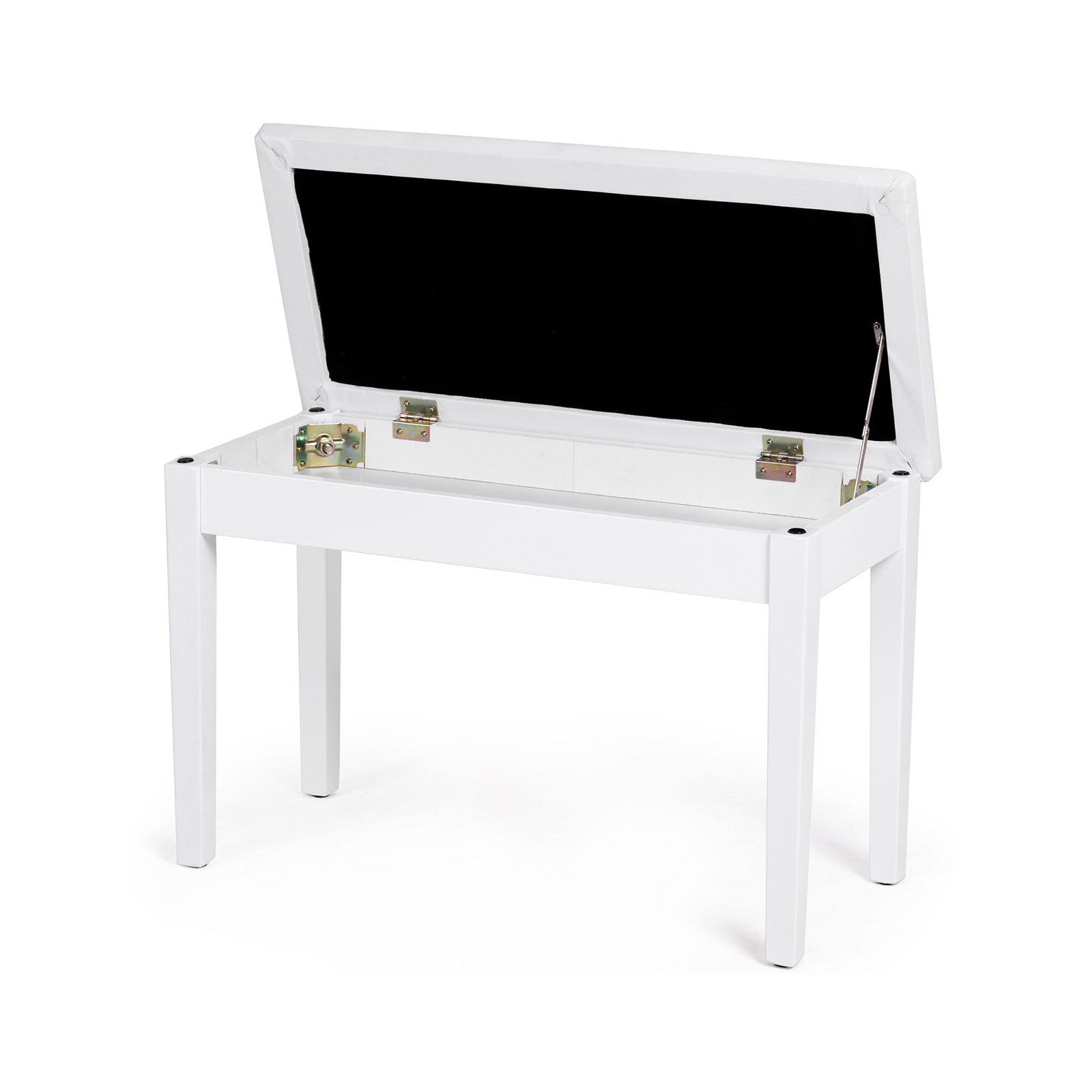 2-in-1 Padded Piano Bench with Storage Space-White