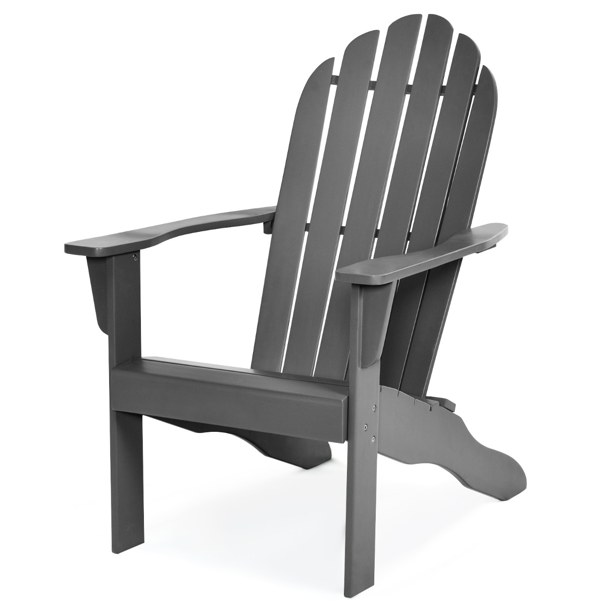 Acacia Wood Adirondack Lounger Chair with Slatted Seating